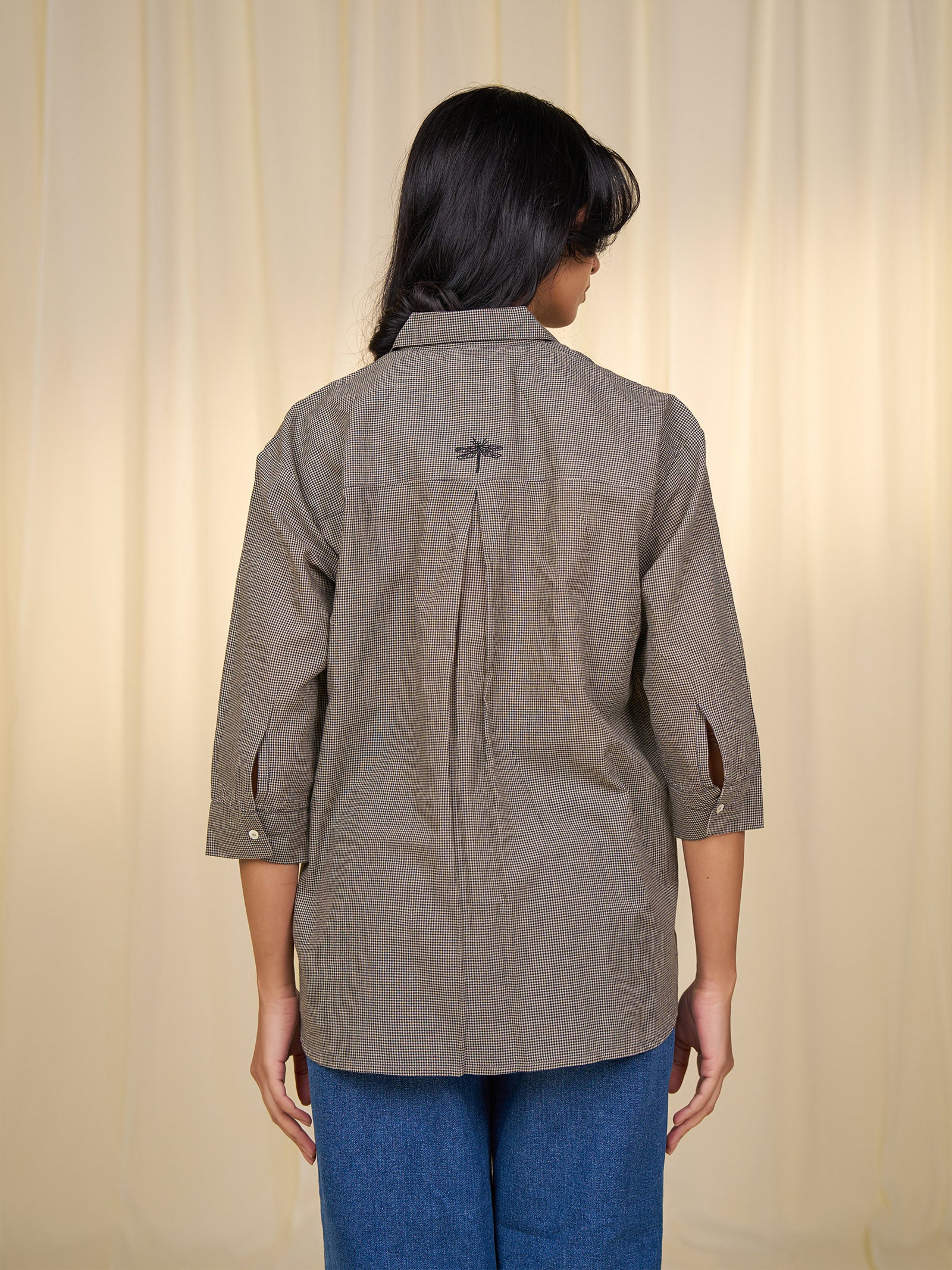 Maasai Mara Handloom Cotton Shirt - Brown