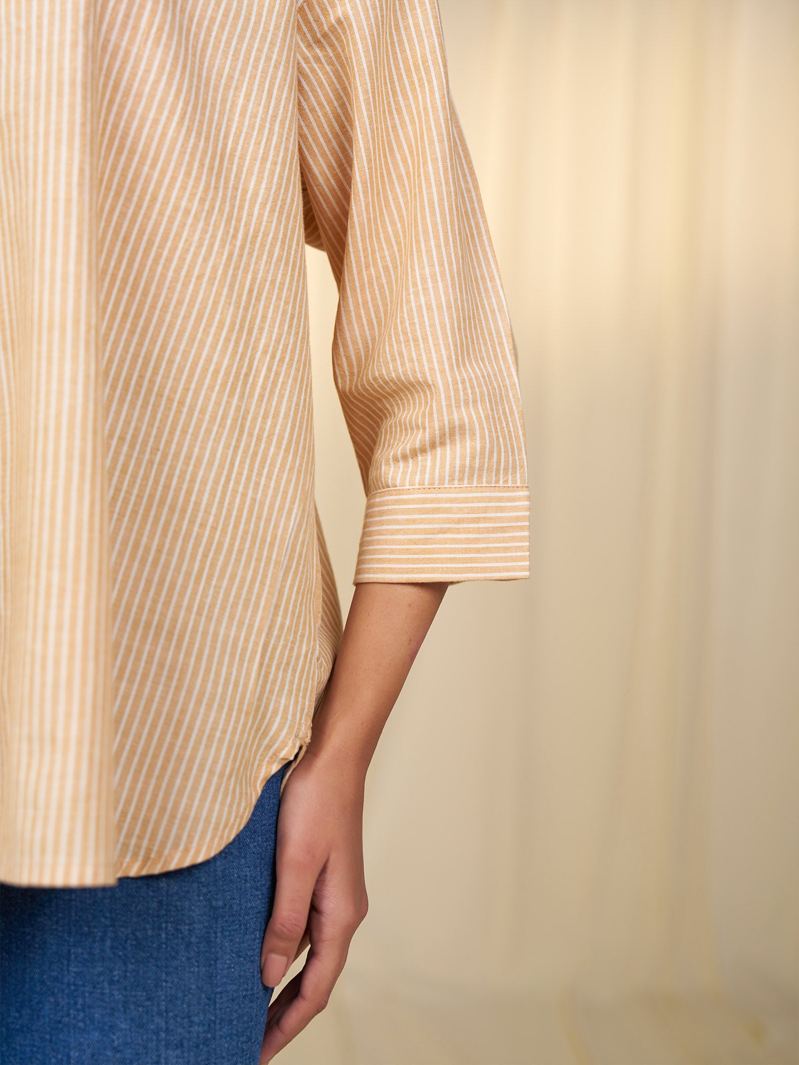 Maasai Mara Handloom Cotton Shirt - Yellow