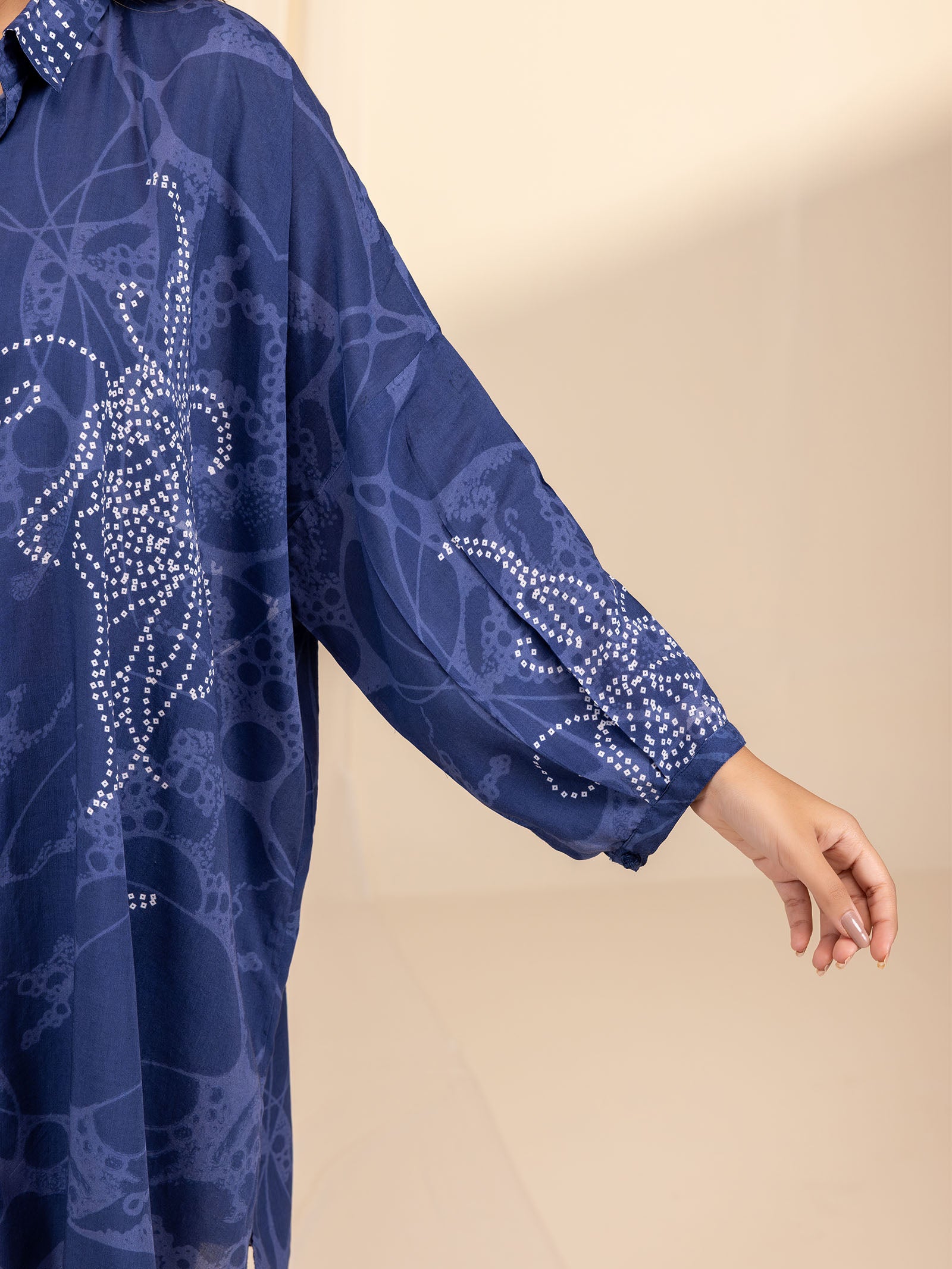Madras Modal Shirt - Bandhani in Blue