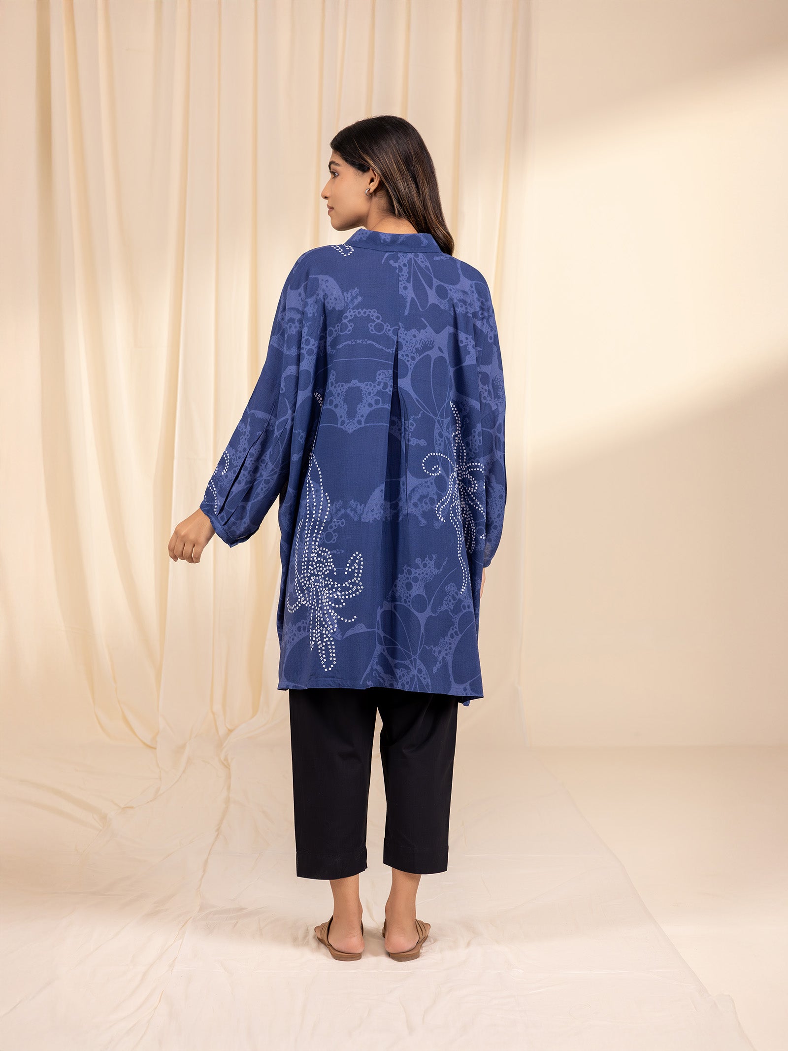 Madras Modal Shirt - Bandhani in Blue