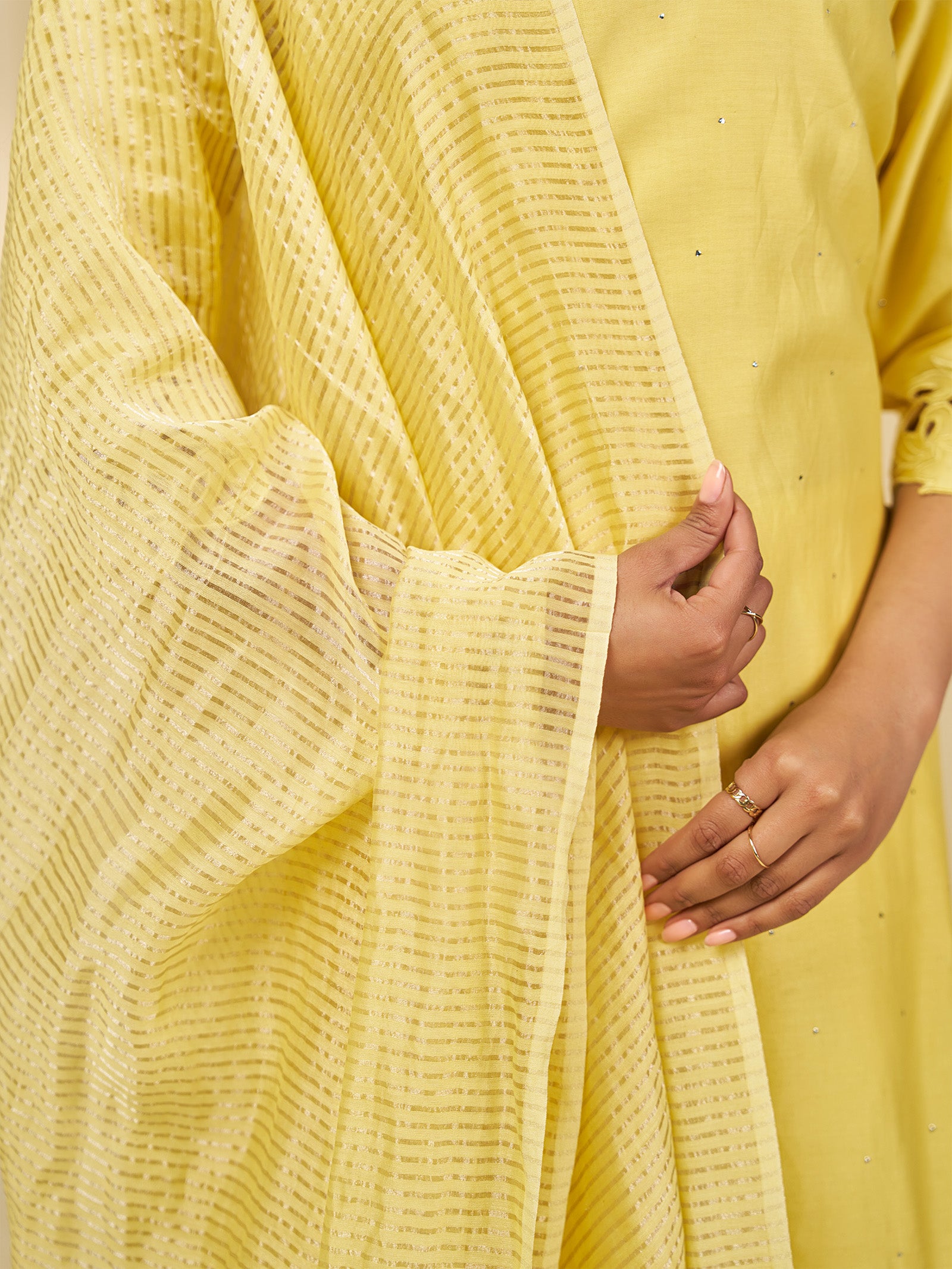 Marigold Cutwork Chanderi Dupatta