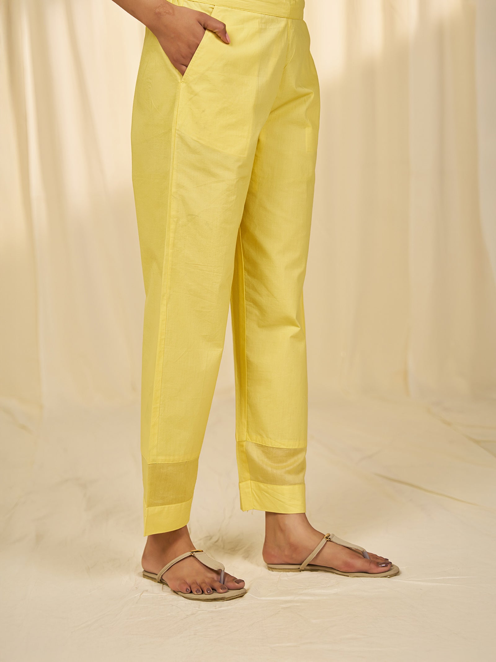 Marigold Cutwork Cotton Pants