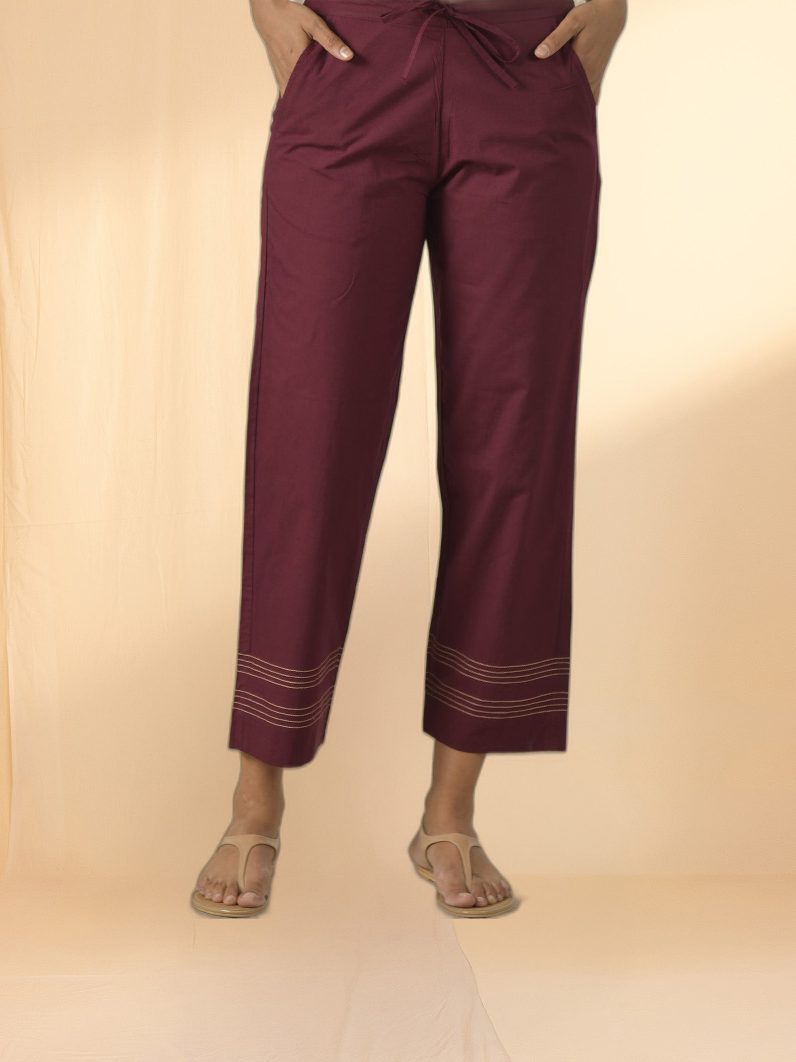 Maroon-6 Cotton Straight Pant