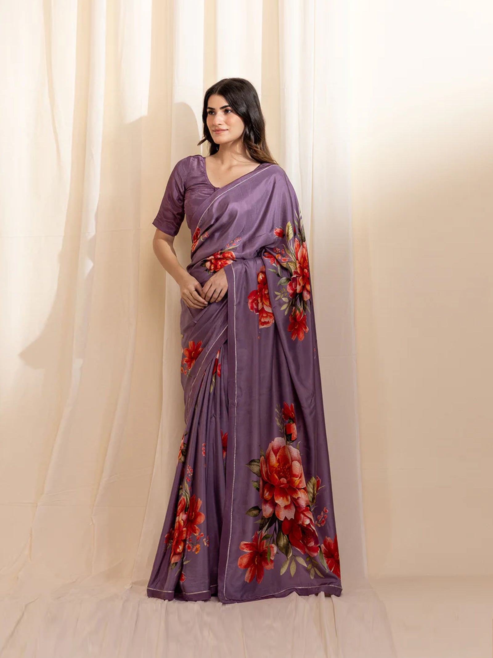 Mauve 2025 Silk Saree