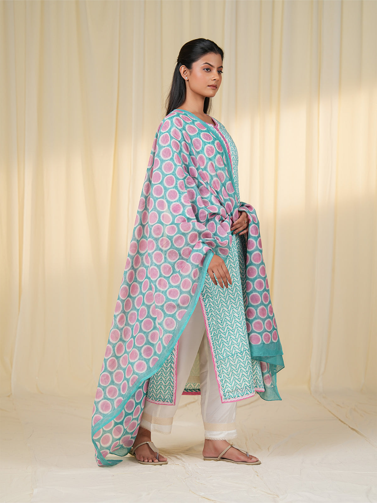 Mint Melody Chanderi Dupatta