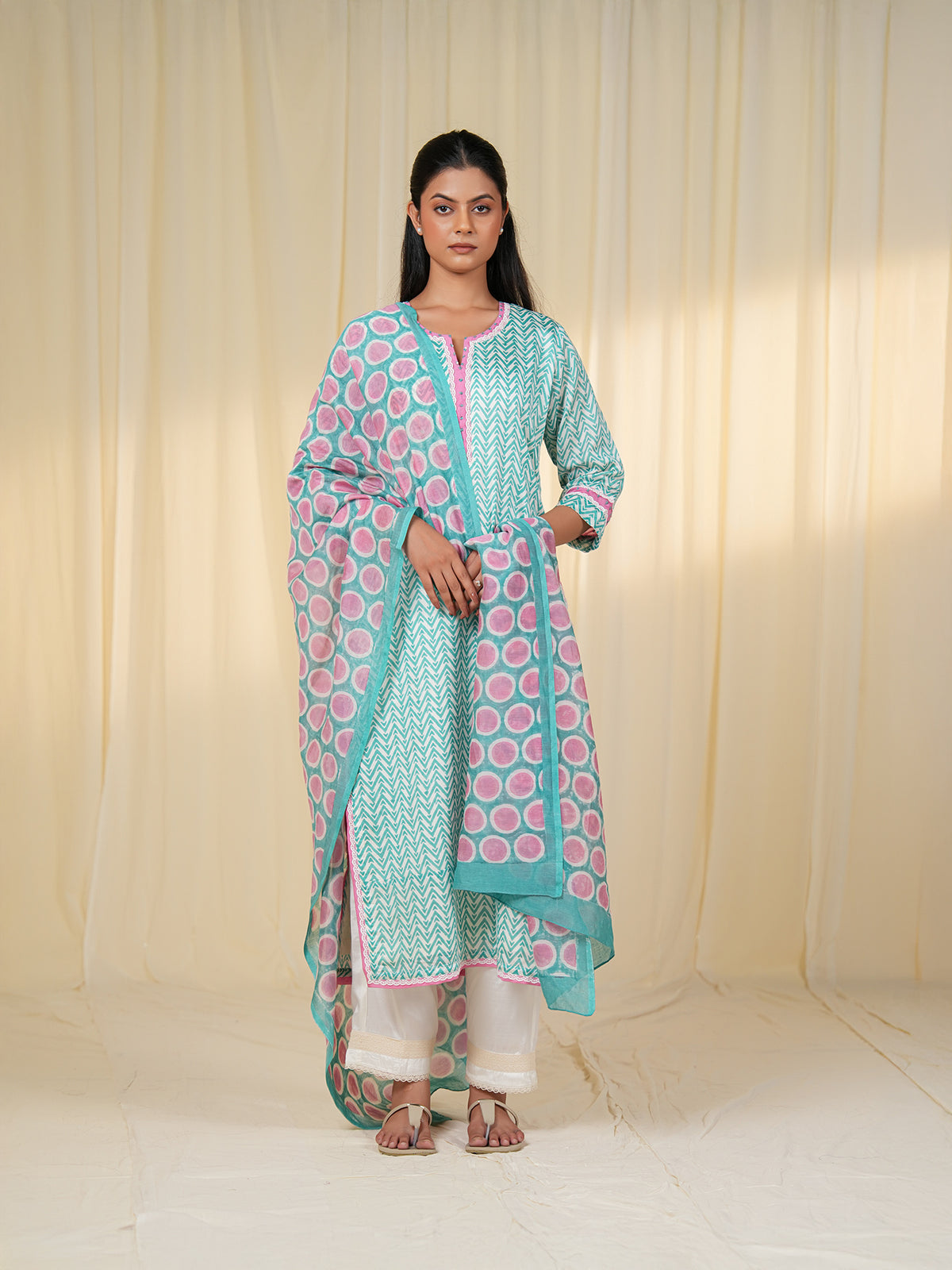 Mint Melody Chanderi Kurta