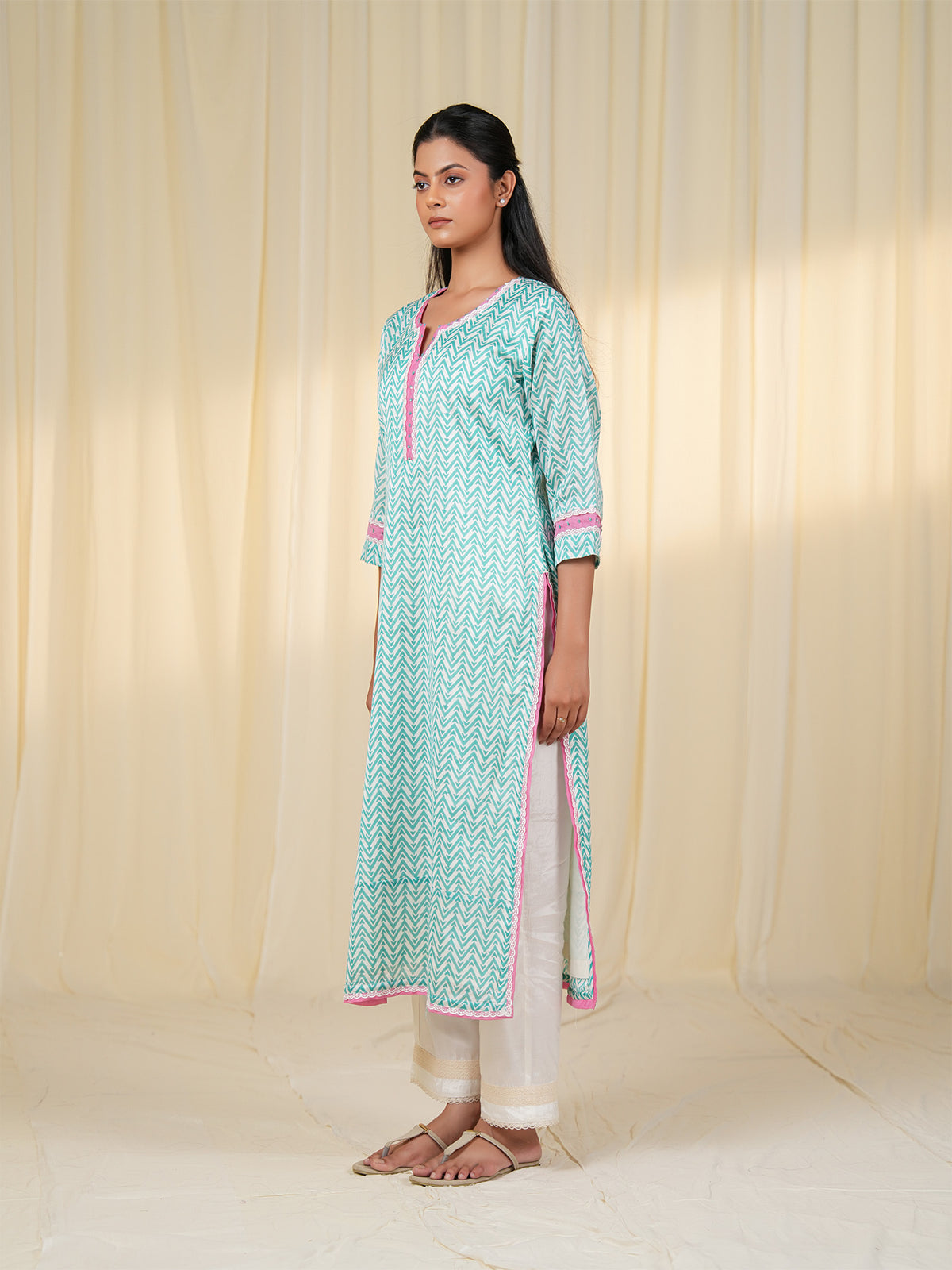 Mint Melody Chanderi Kurta