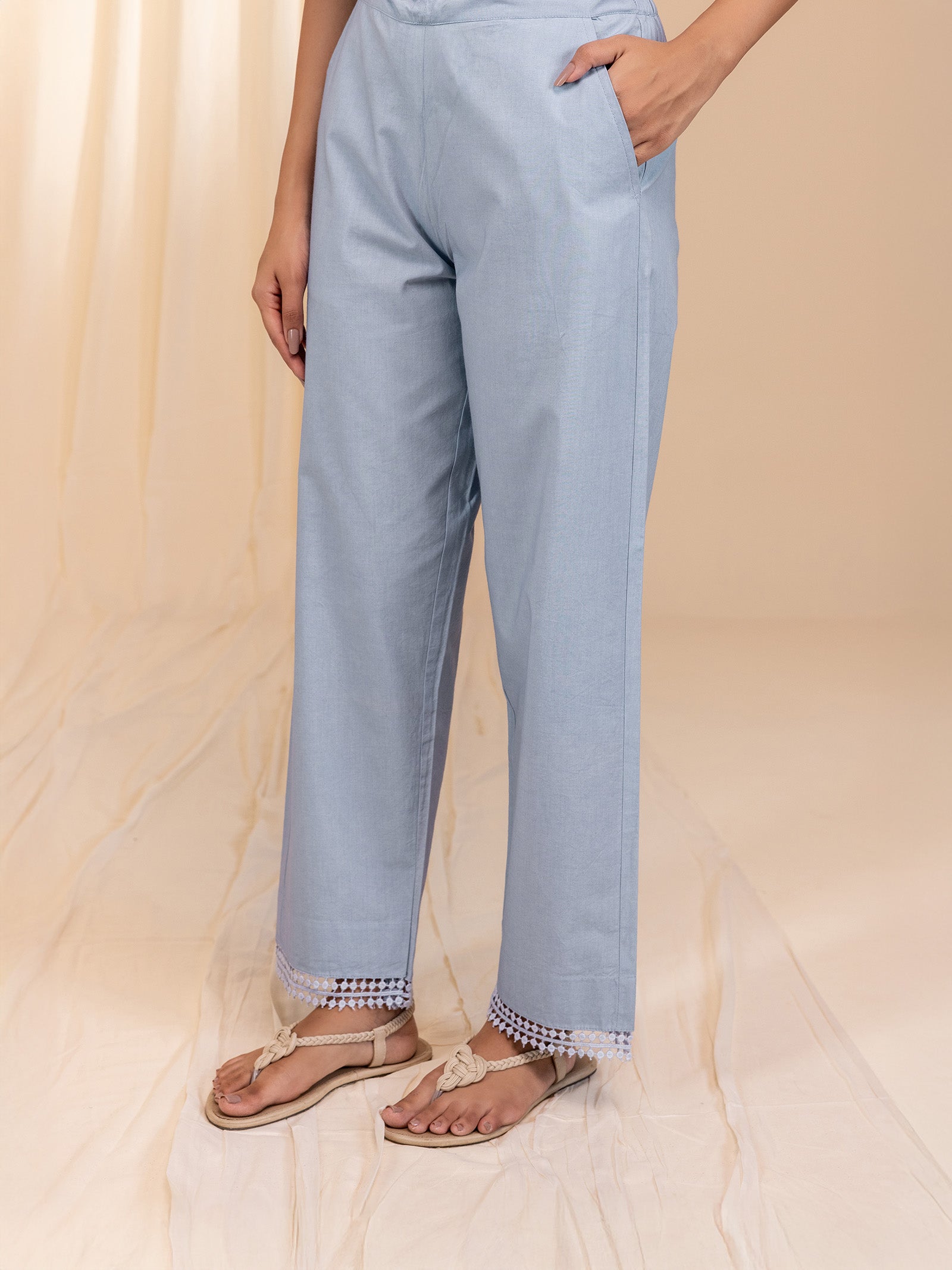 Mist Cotton Straight Pants