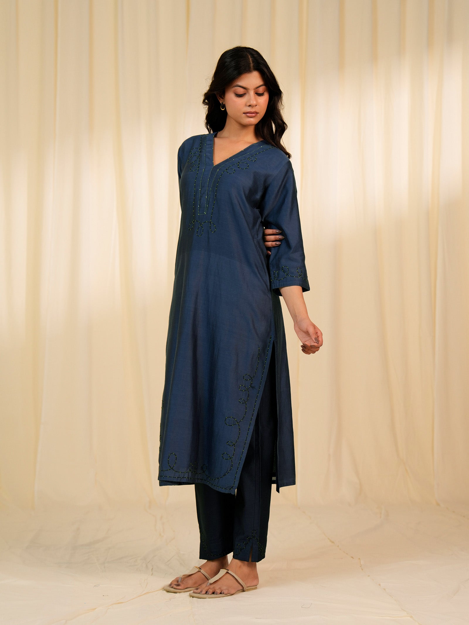 Monsoon Marigold Chanderi Kurta