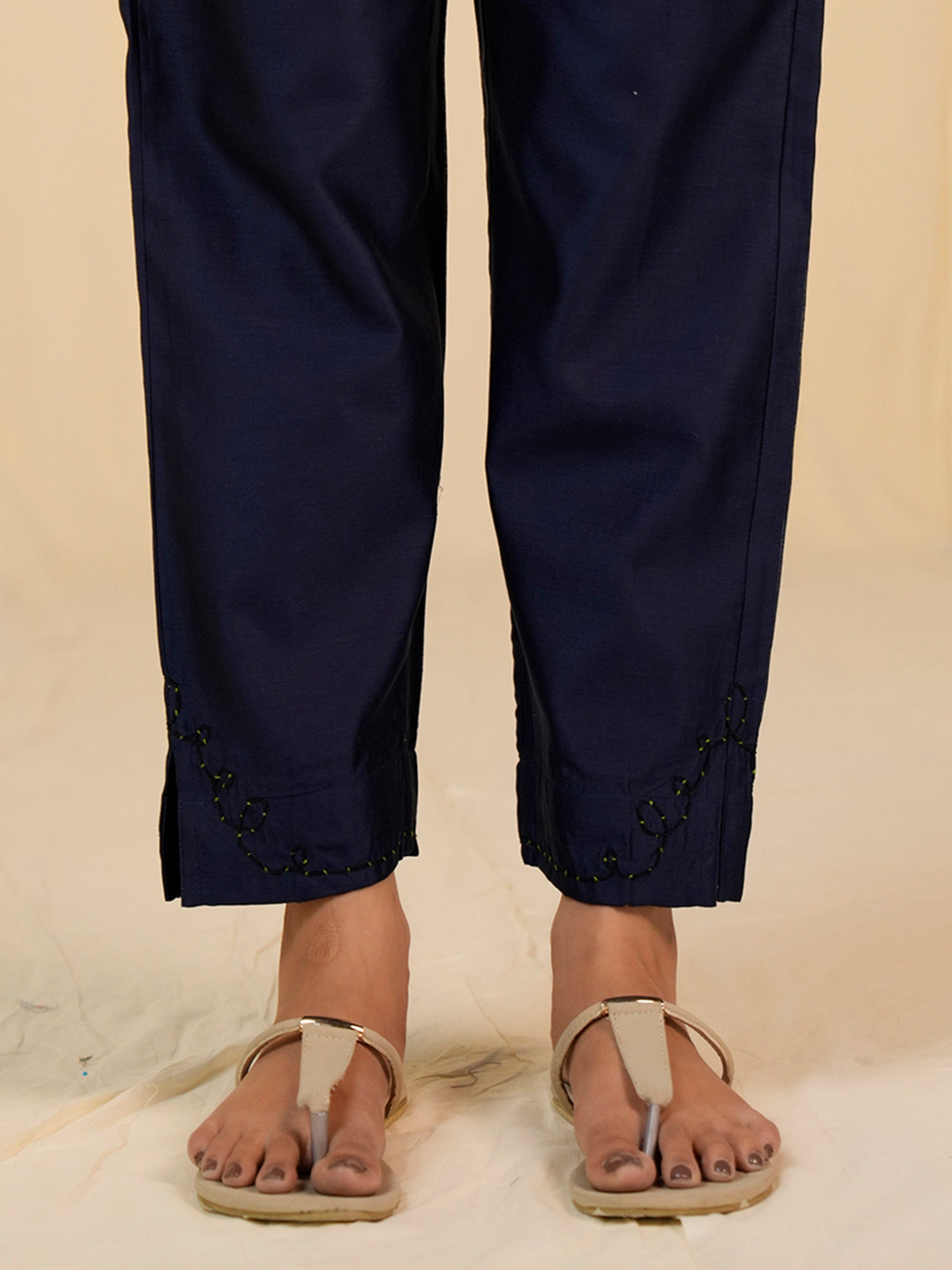 Monsoon Marigold Chanderi Straight Pants