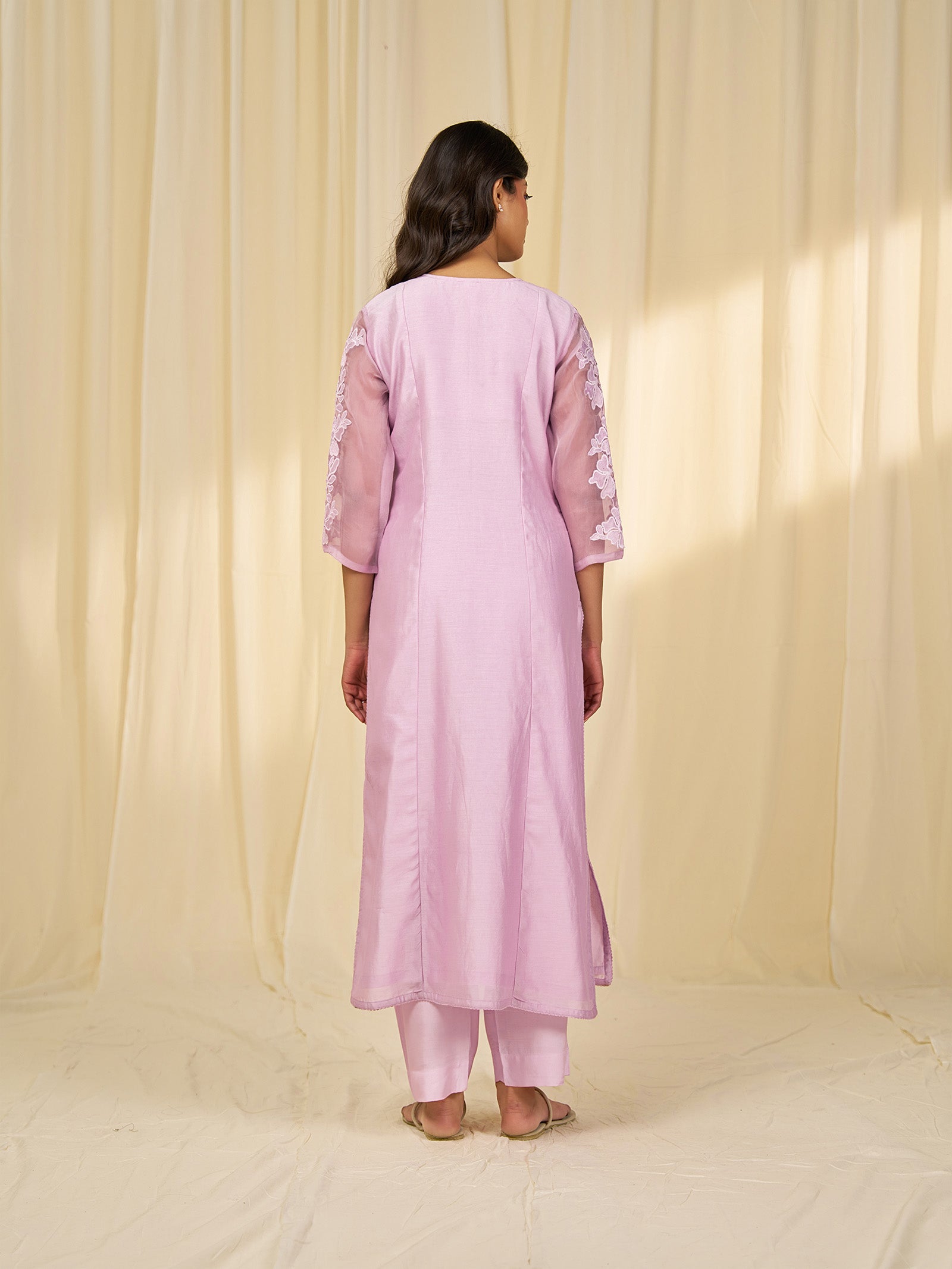 Naturals Lilac Chanderi Kurta