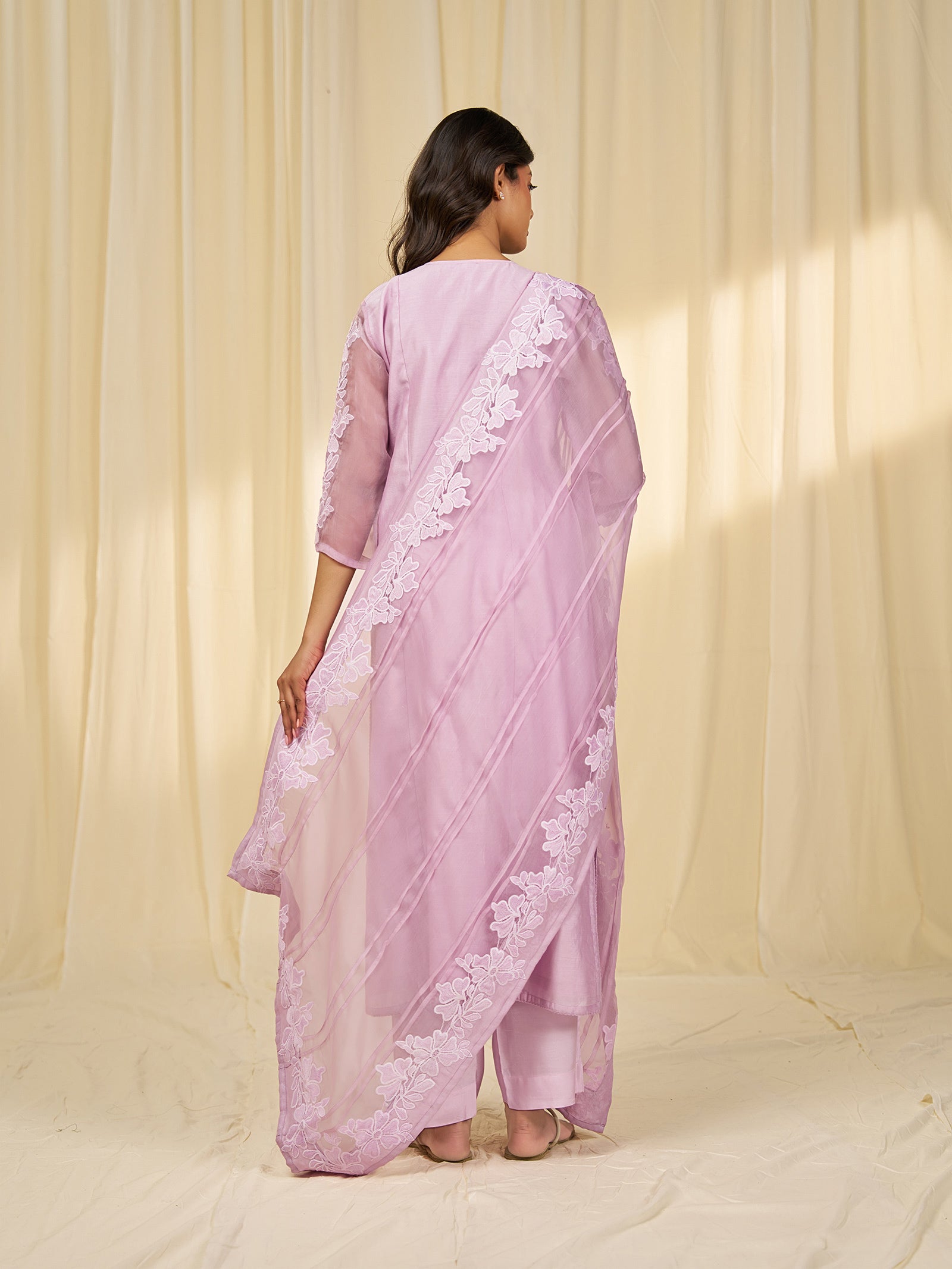 Naturals Lilac Organza Dupatta