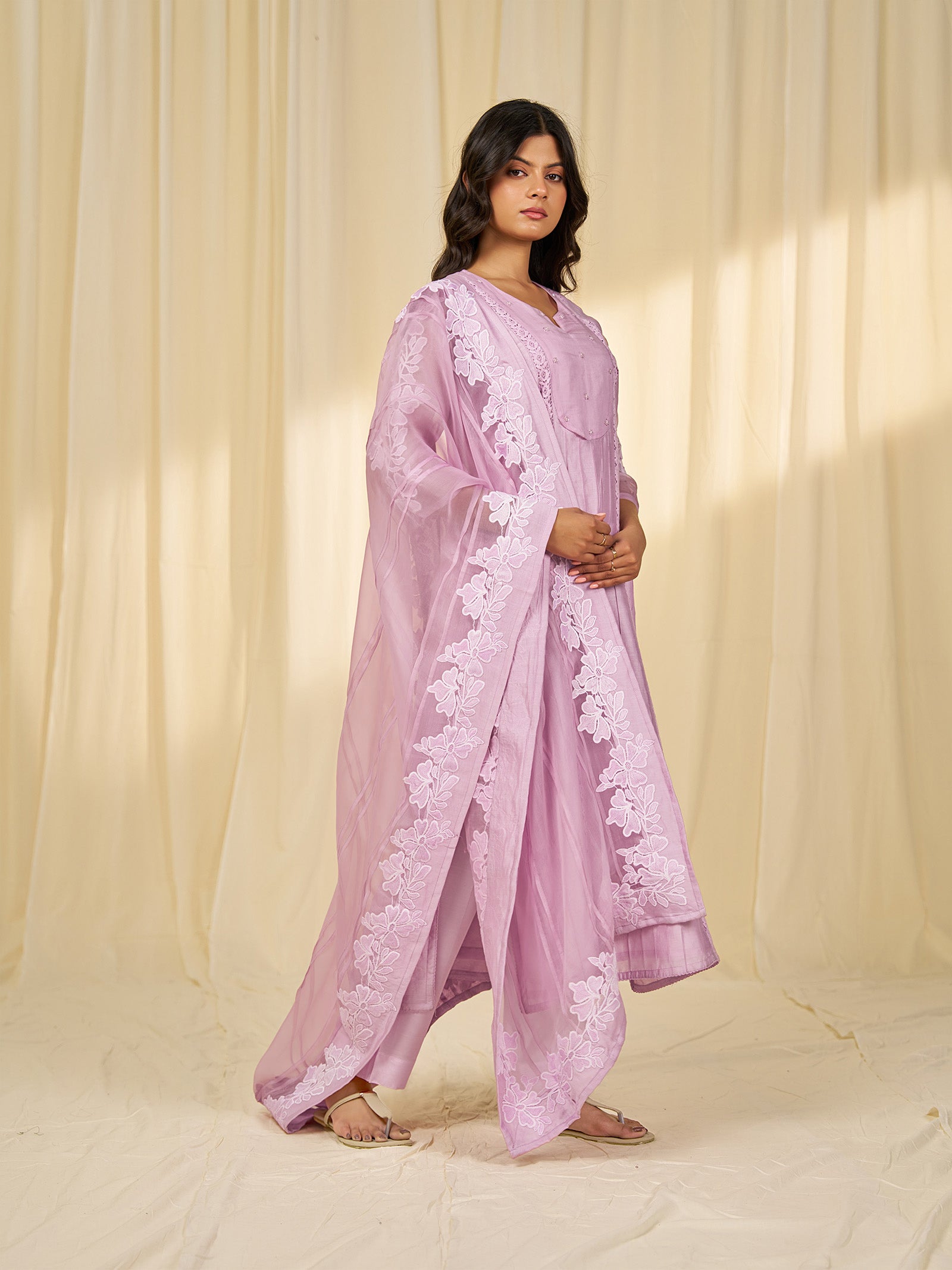 Naturals Lilac Organza Dupatta