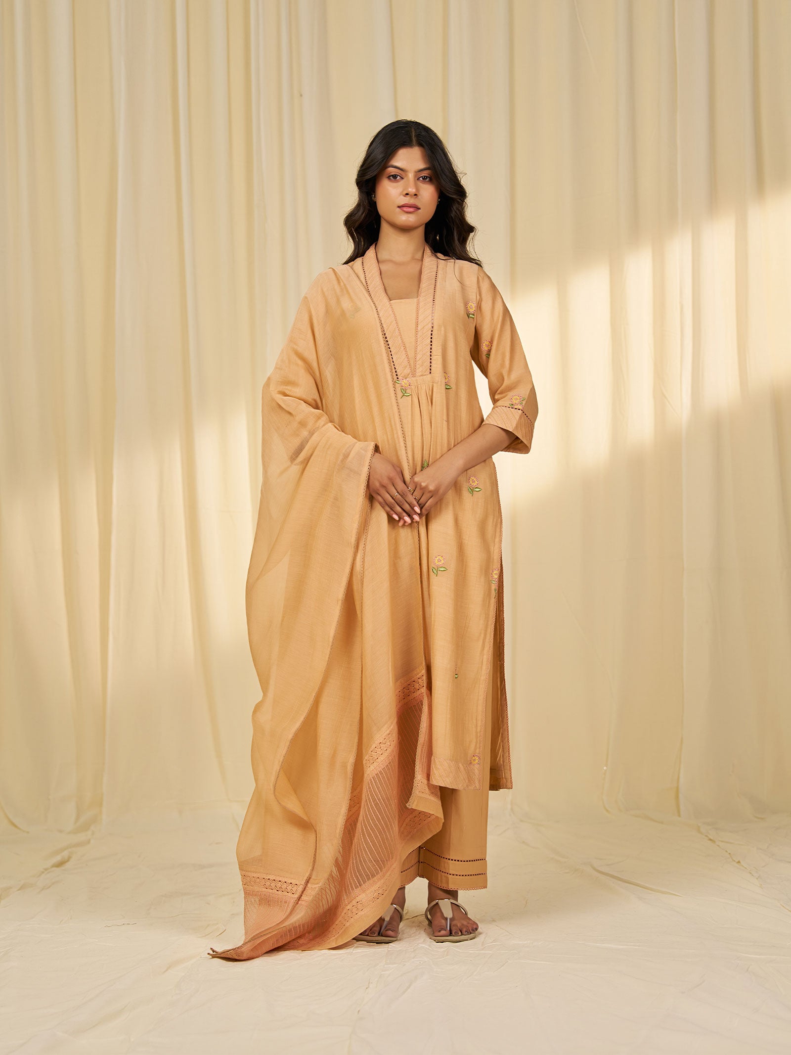 Naturals Wild Lantana Chanderi Kurta