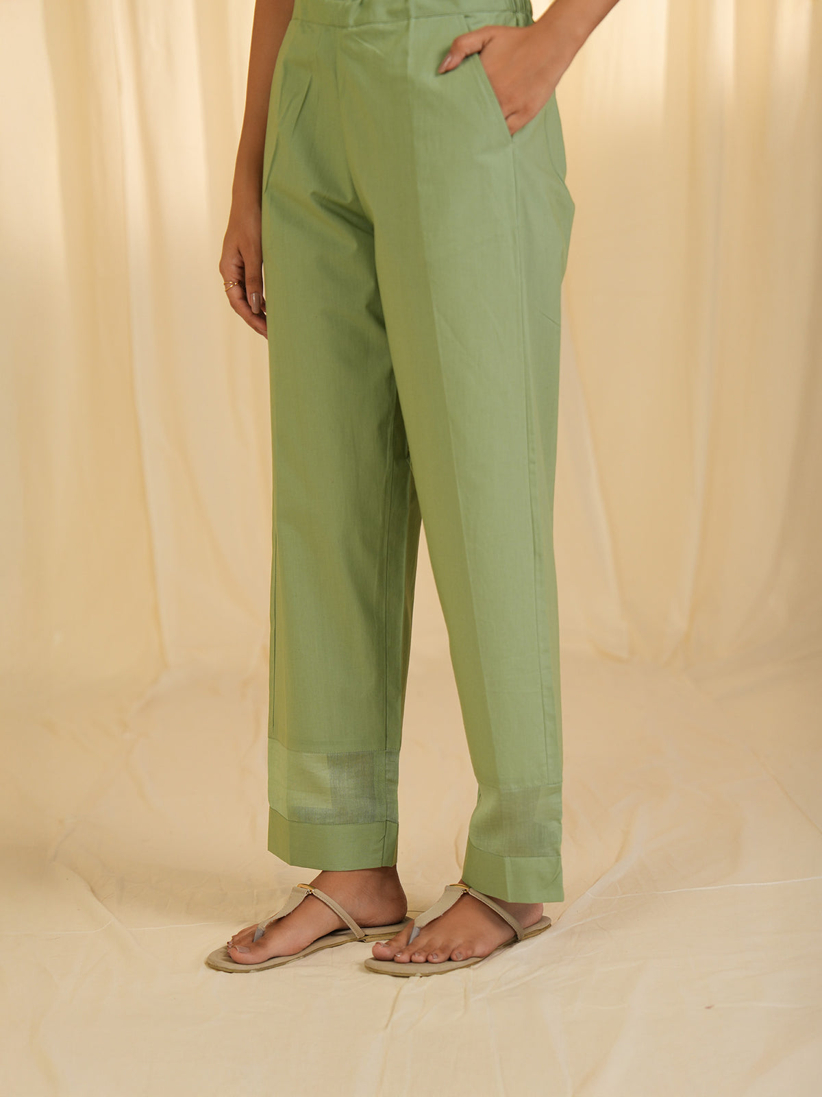 Nayaab Cotton Straight Pants