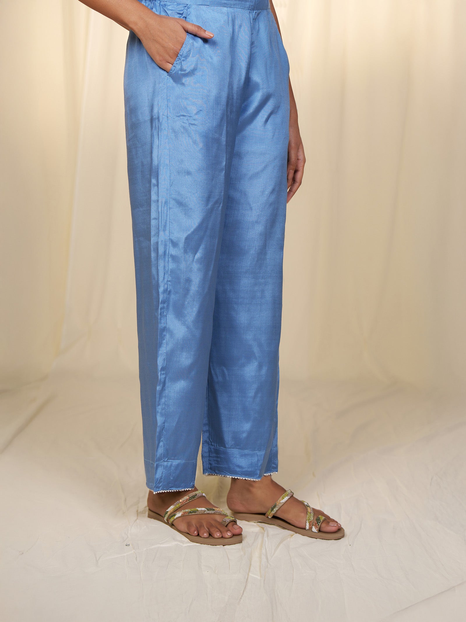 Nilgiri Bamboo Silk Straight Pants