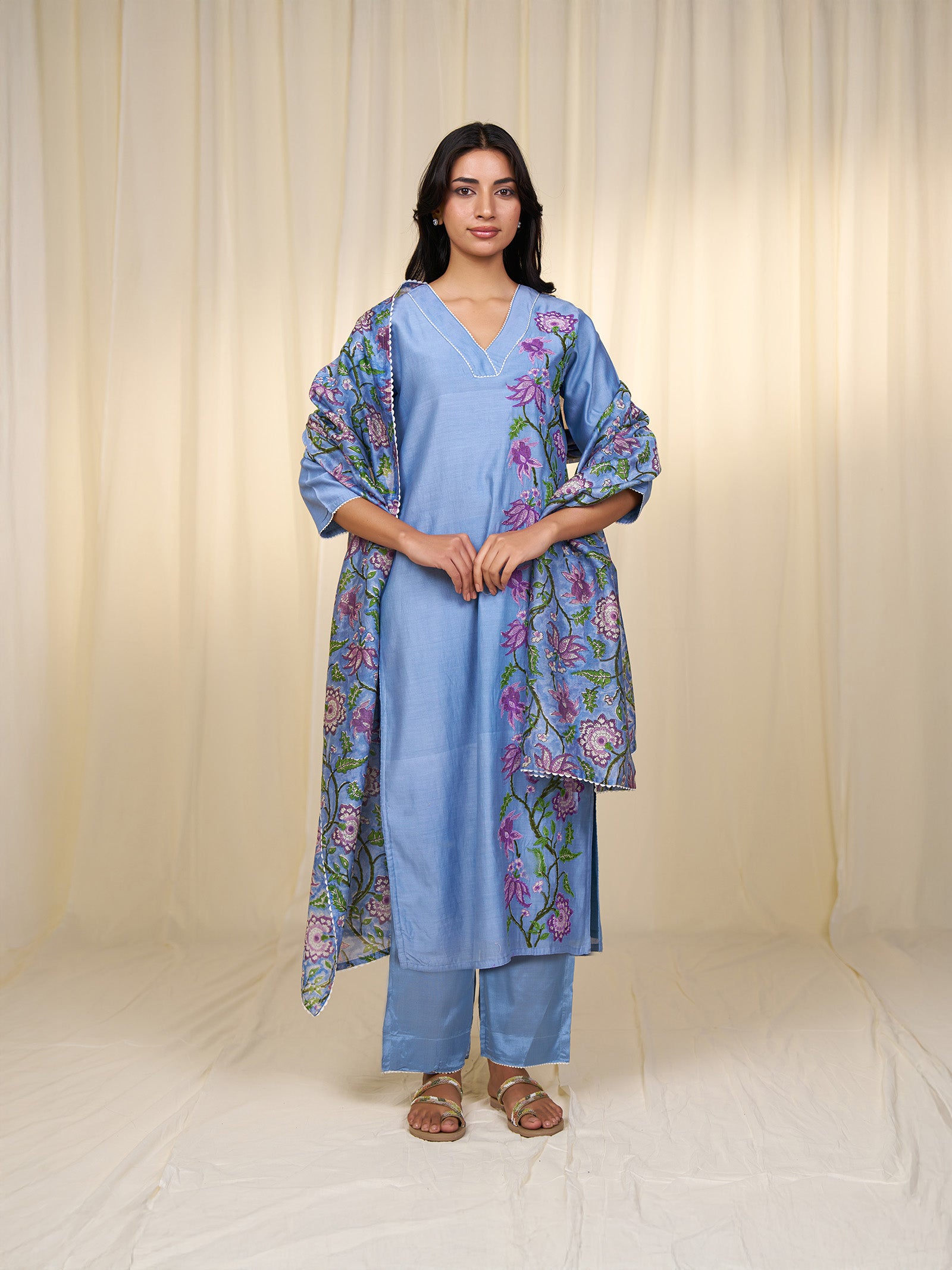Nilgiri Chanderi Dupatta