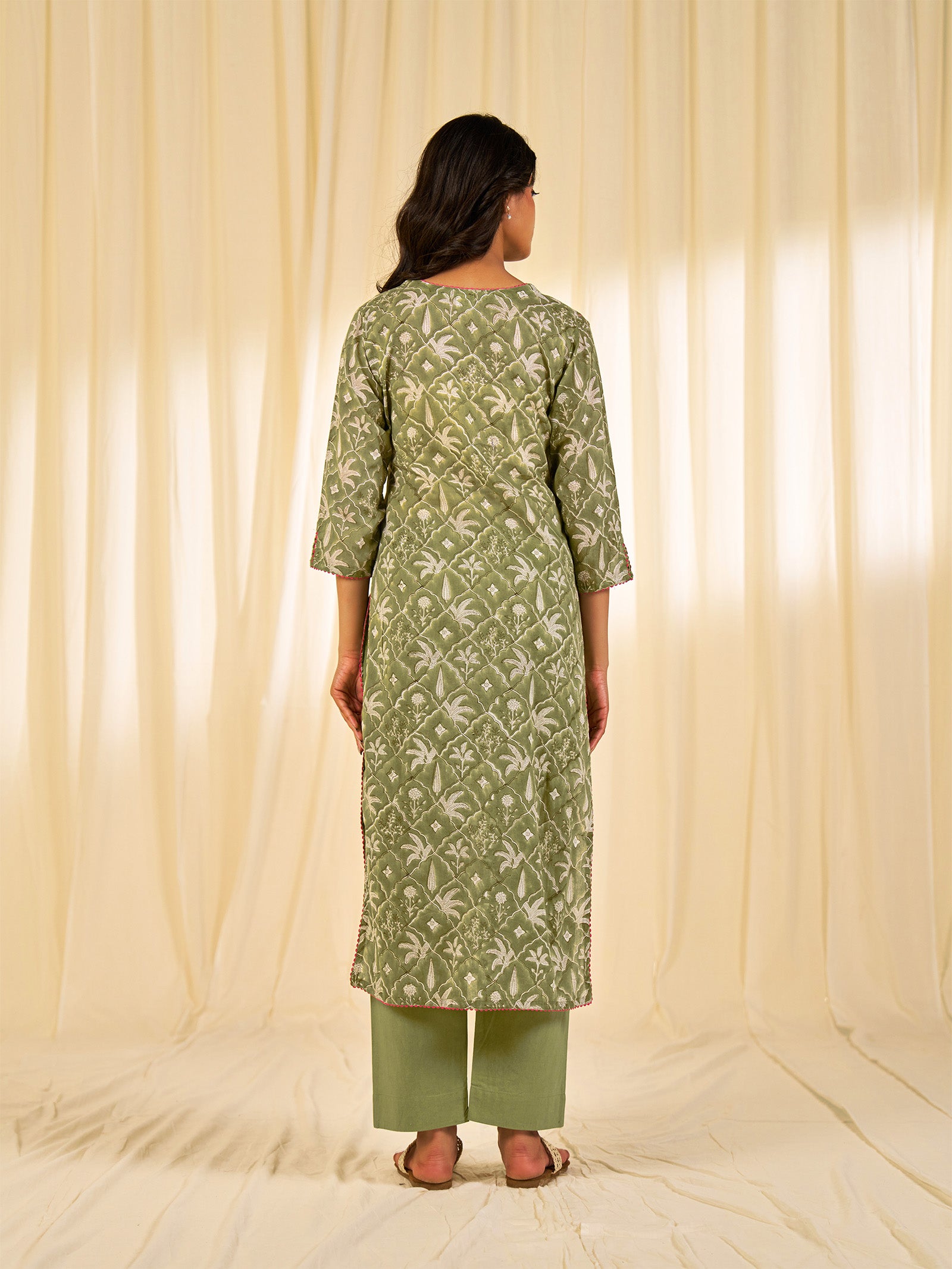 Olive Green - Ceylon Voile Kurta