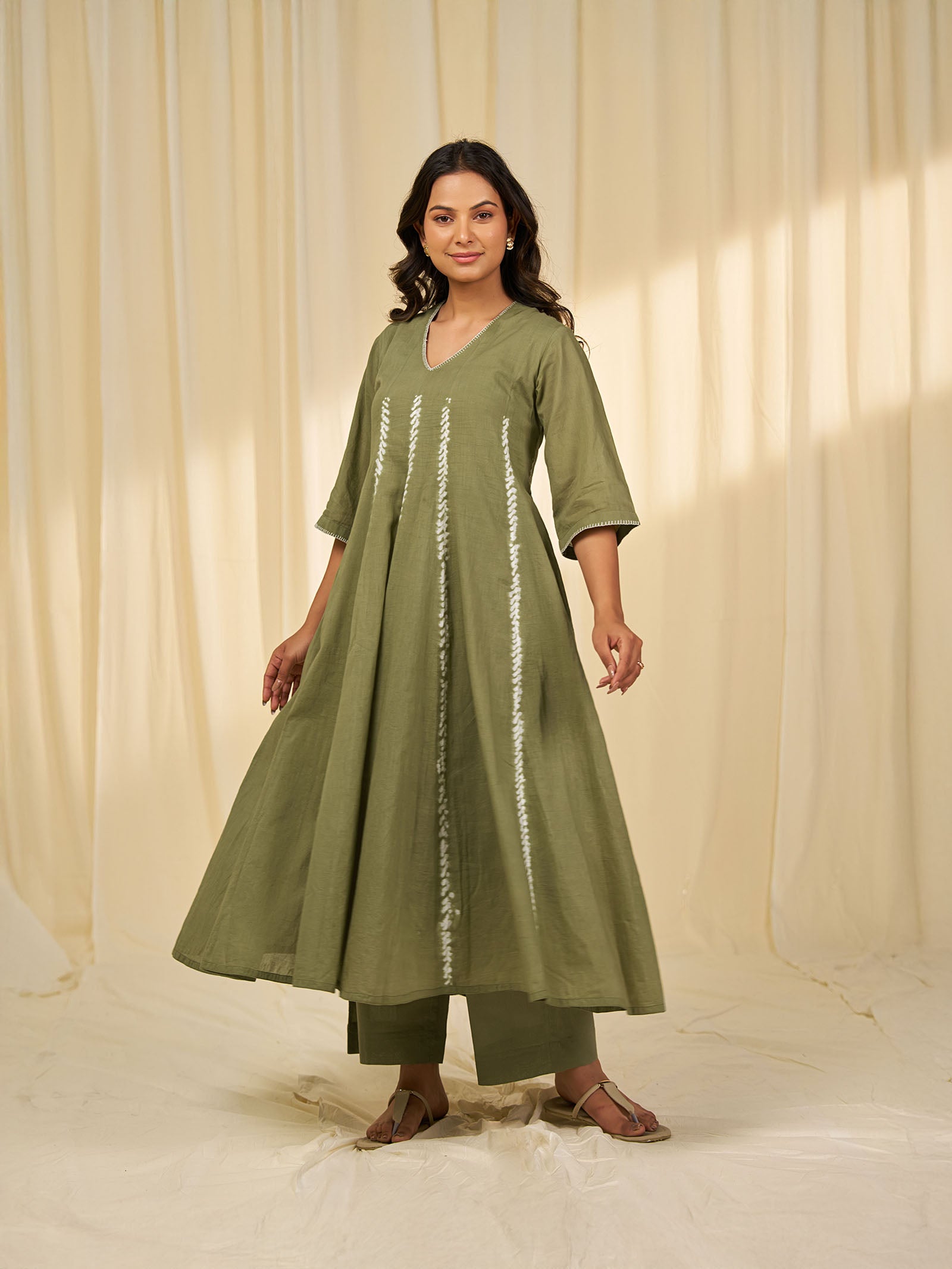 Olive Green - Island Moss Voile Dress