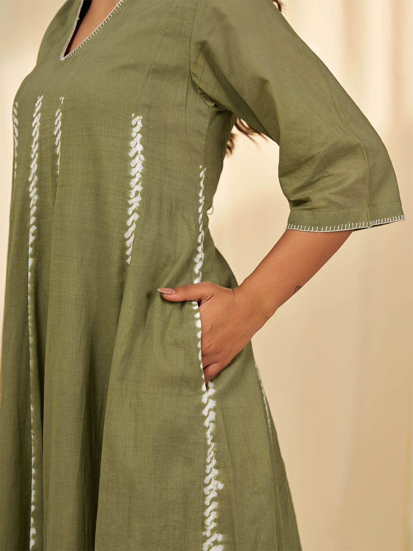 Olive Green - Island Moss Voile Dress