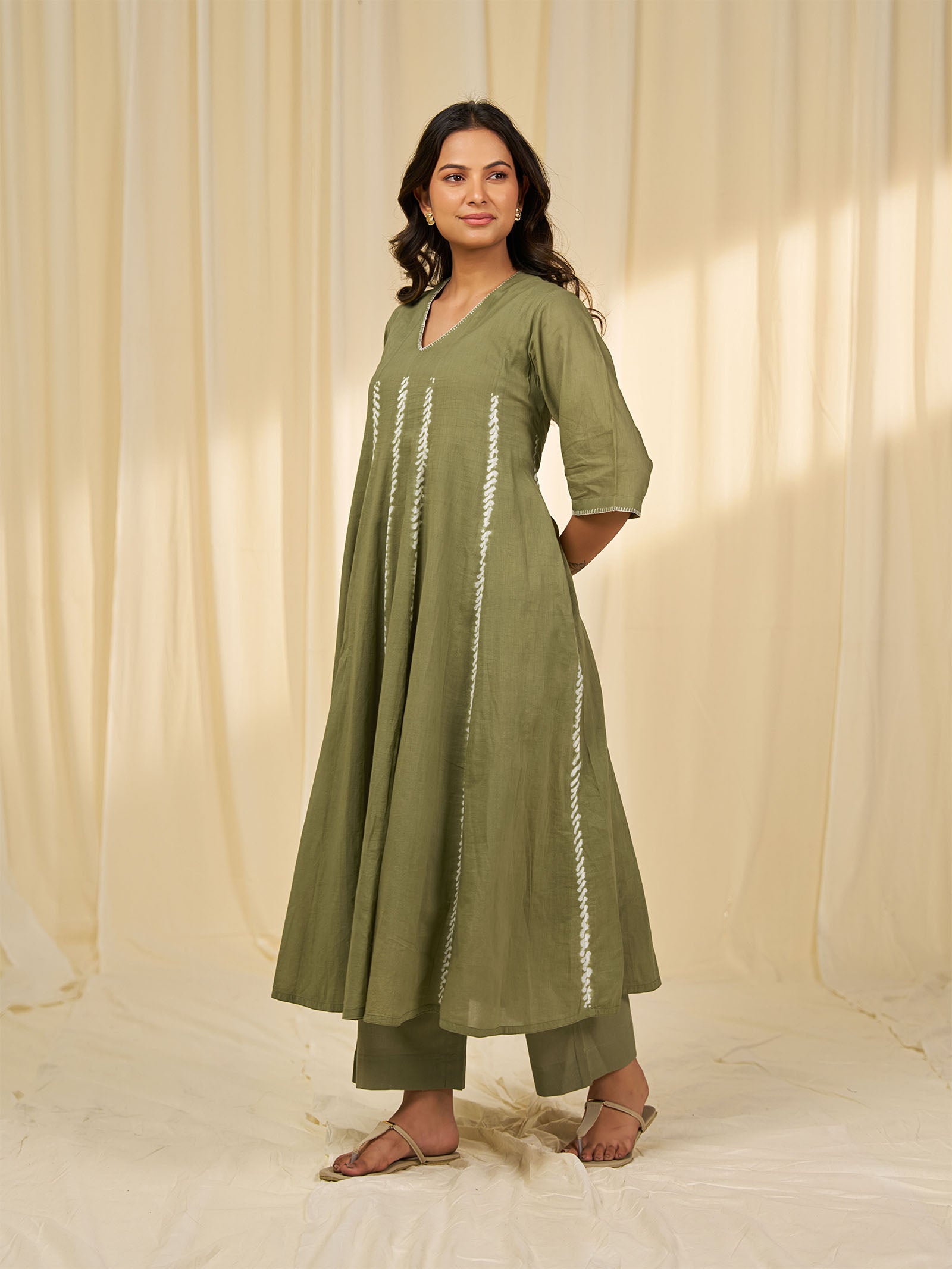 Olive Green - Island Moss Voile Dress