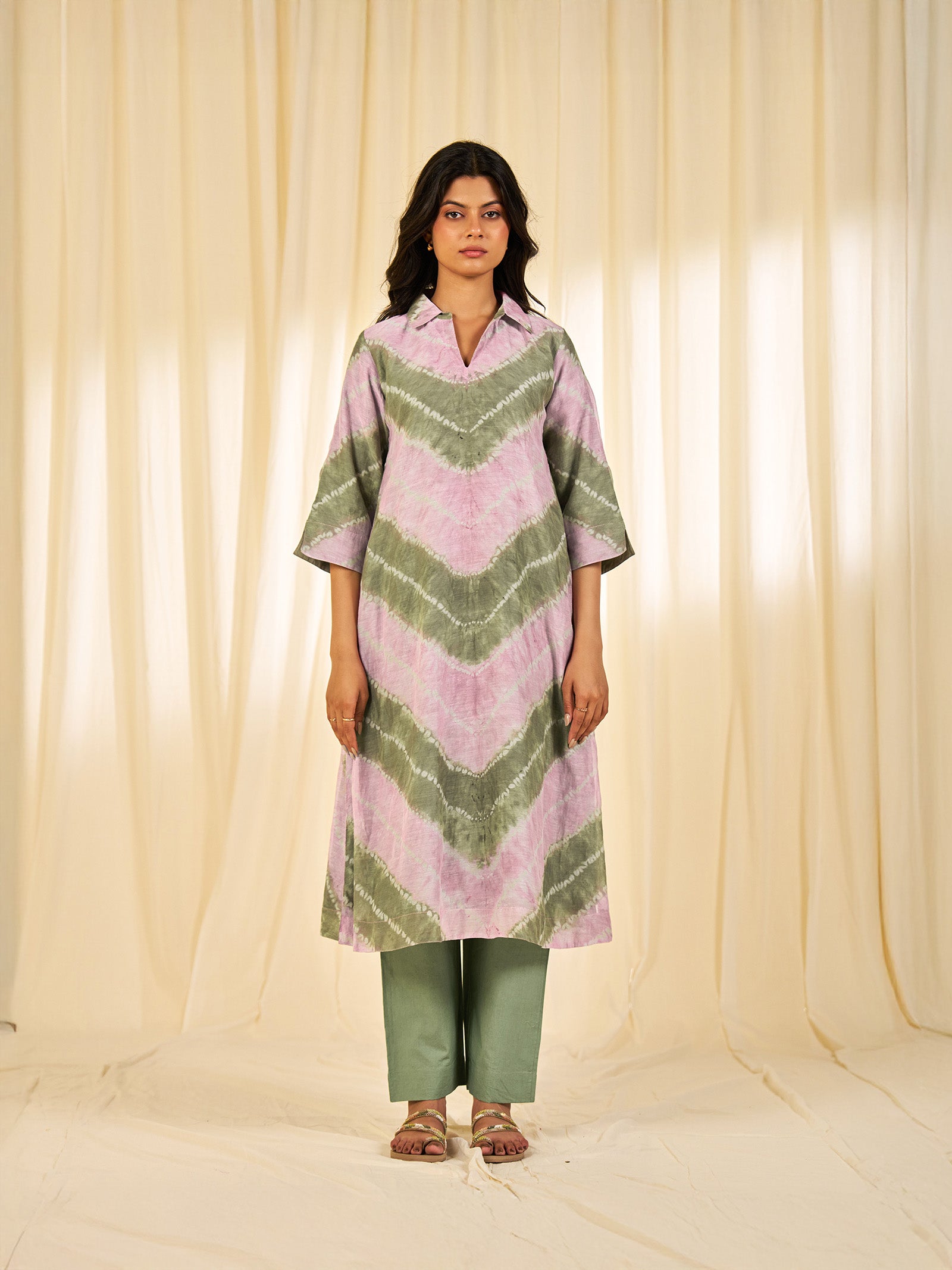 Olive Green - Kandy Chanderi Kurta