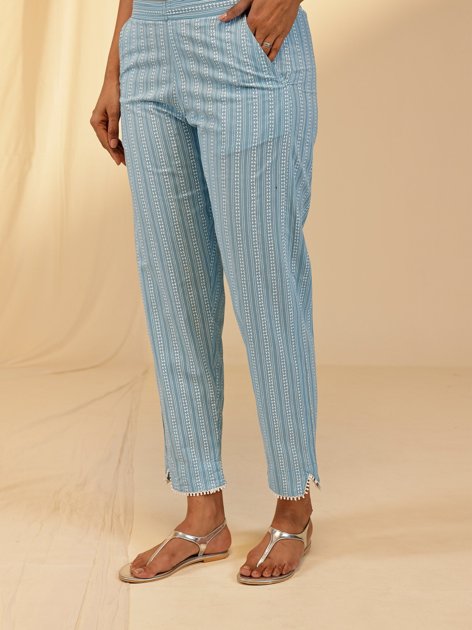 Spin Wheel Cotton Straight Pant