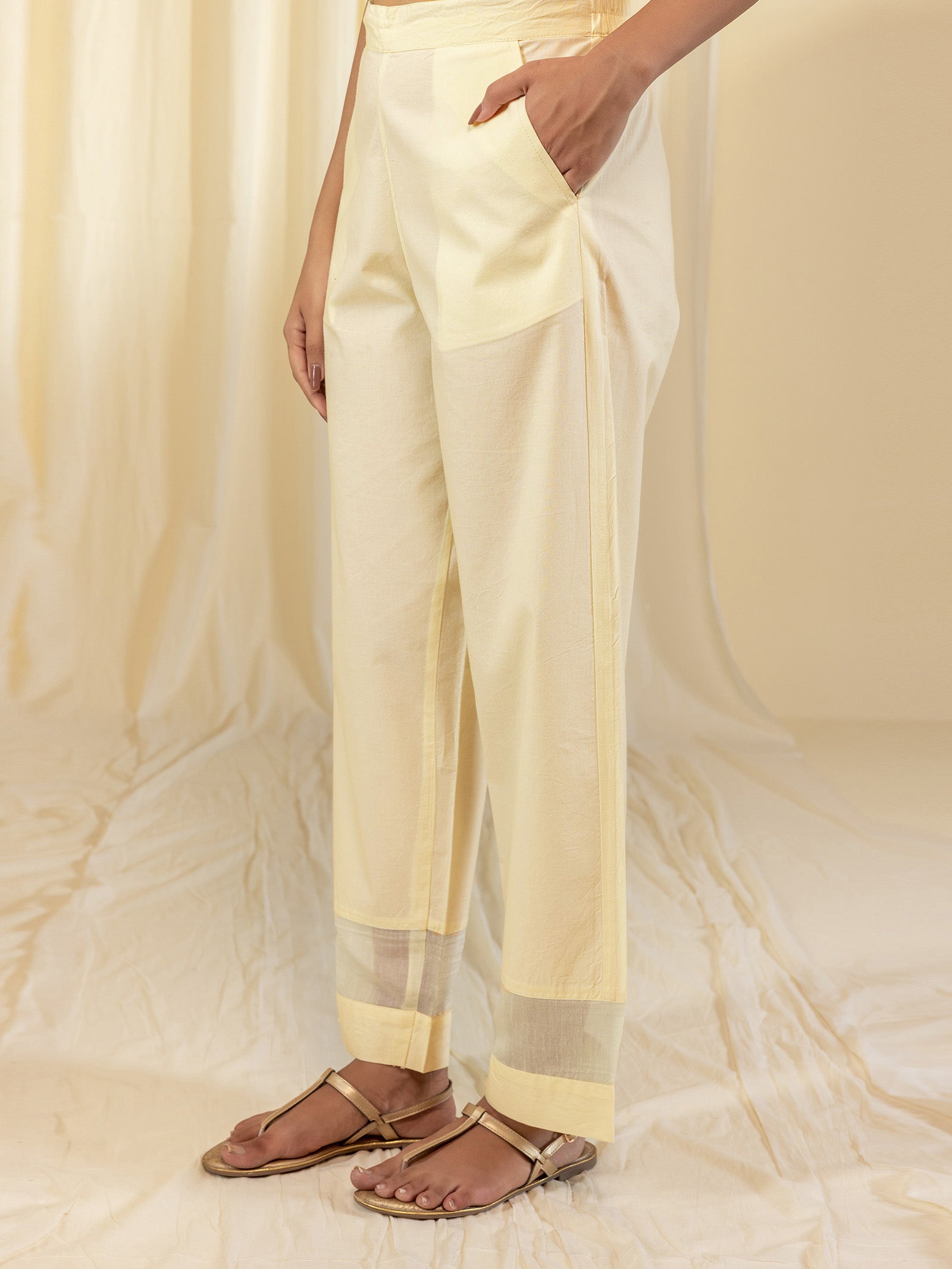 Lemon Cotton Straight Pant