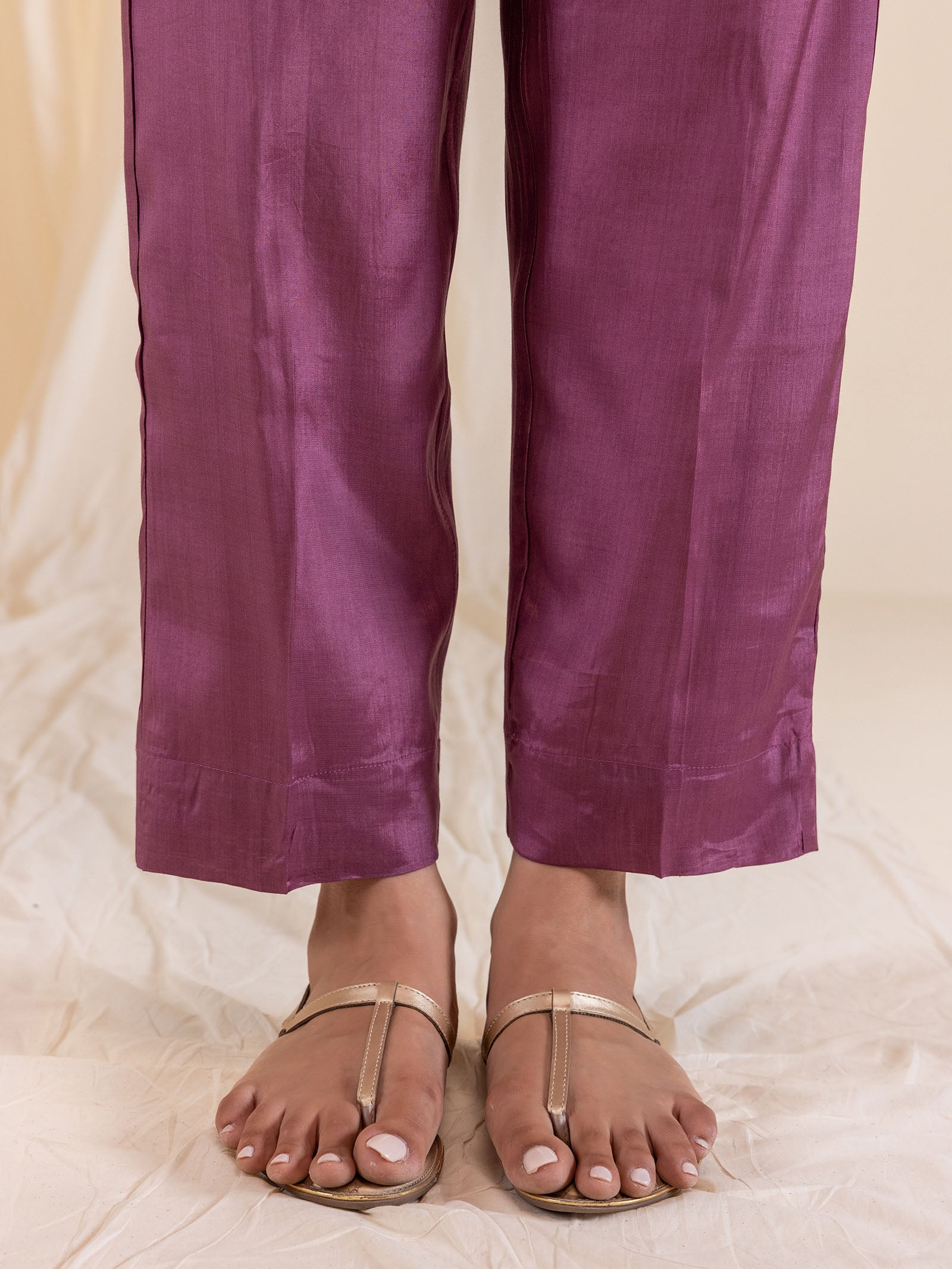 Chocolate Bamboo Silk Straight Pant
