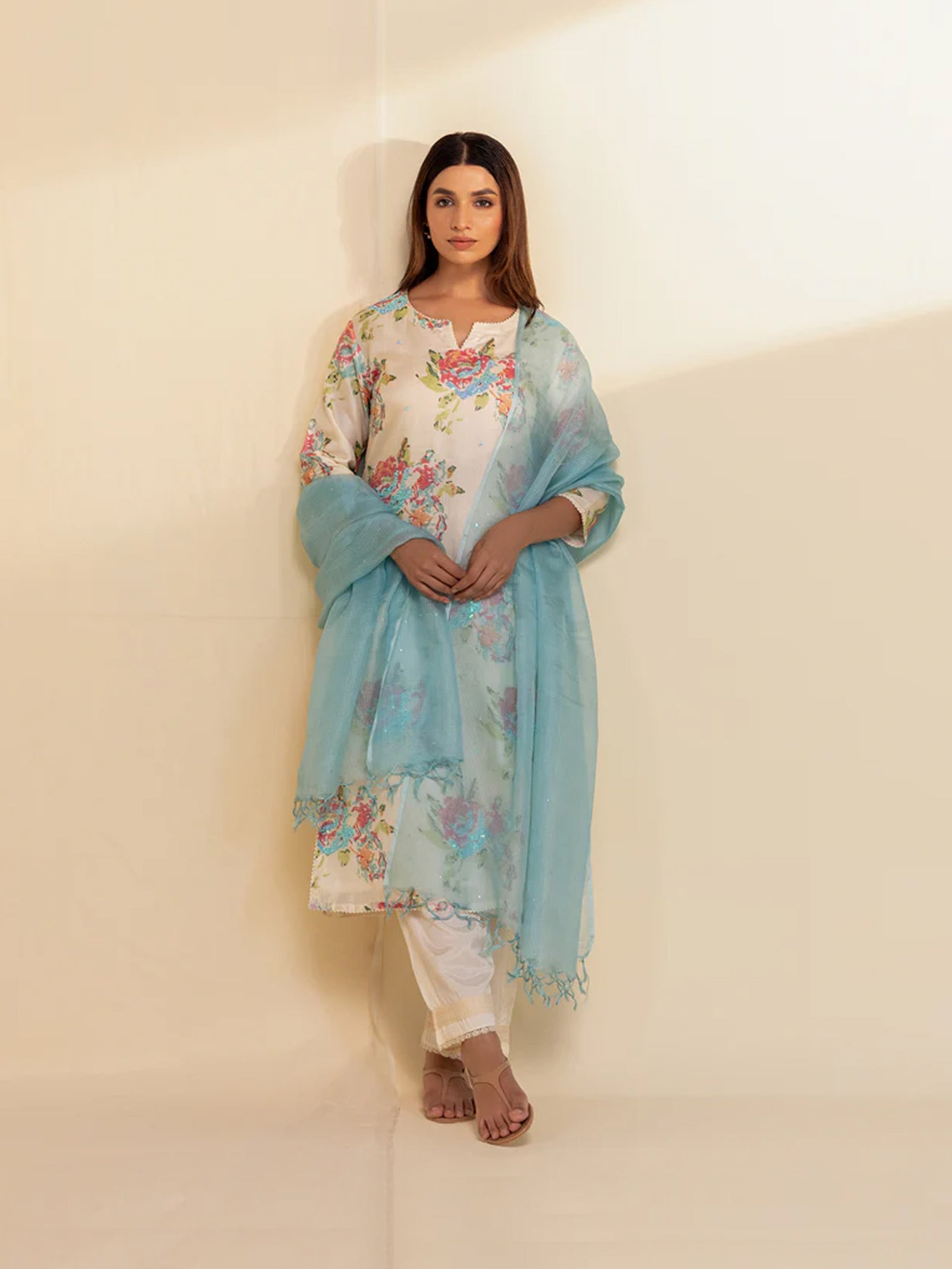 Painted Roses Kota Silk Dupatta