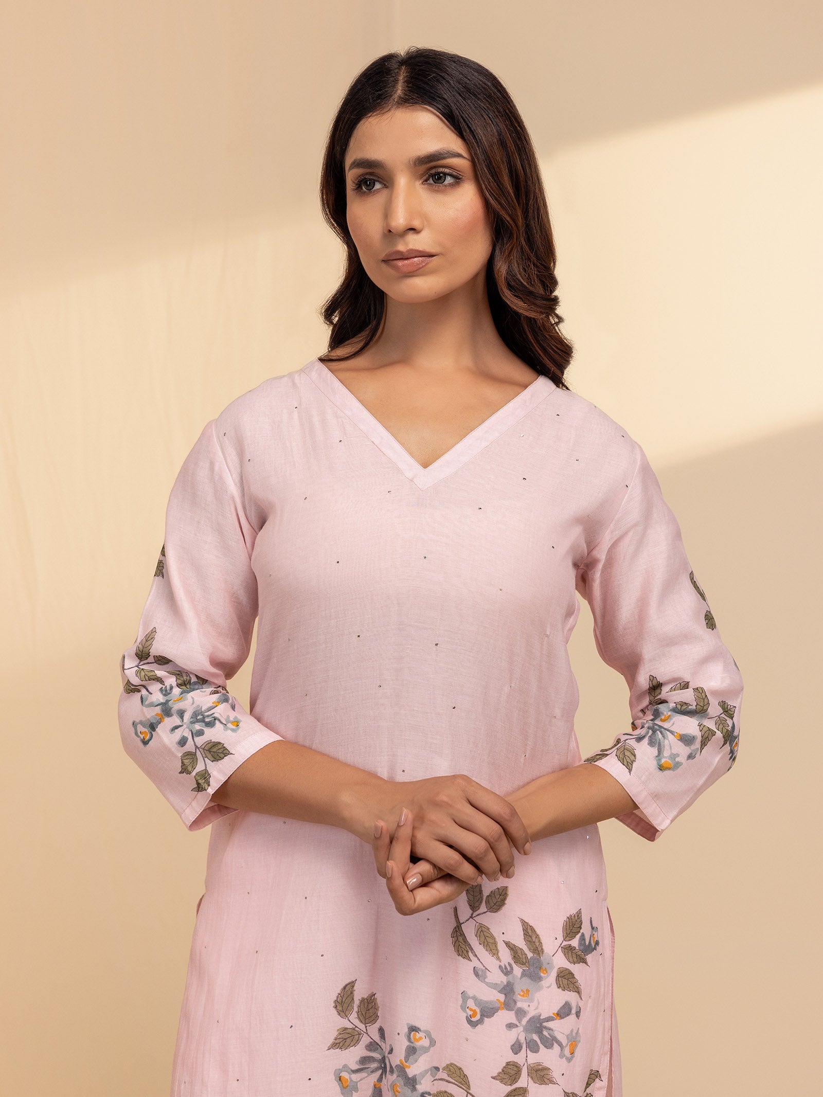 Painter's Palette Pink Chanderi Kurta