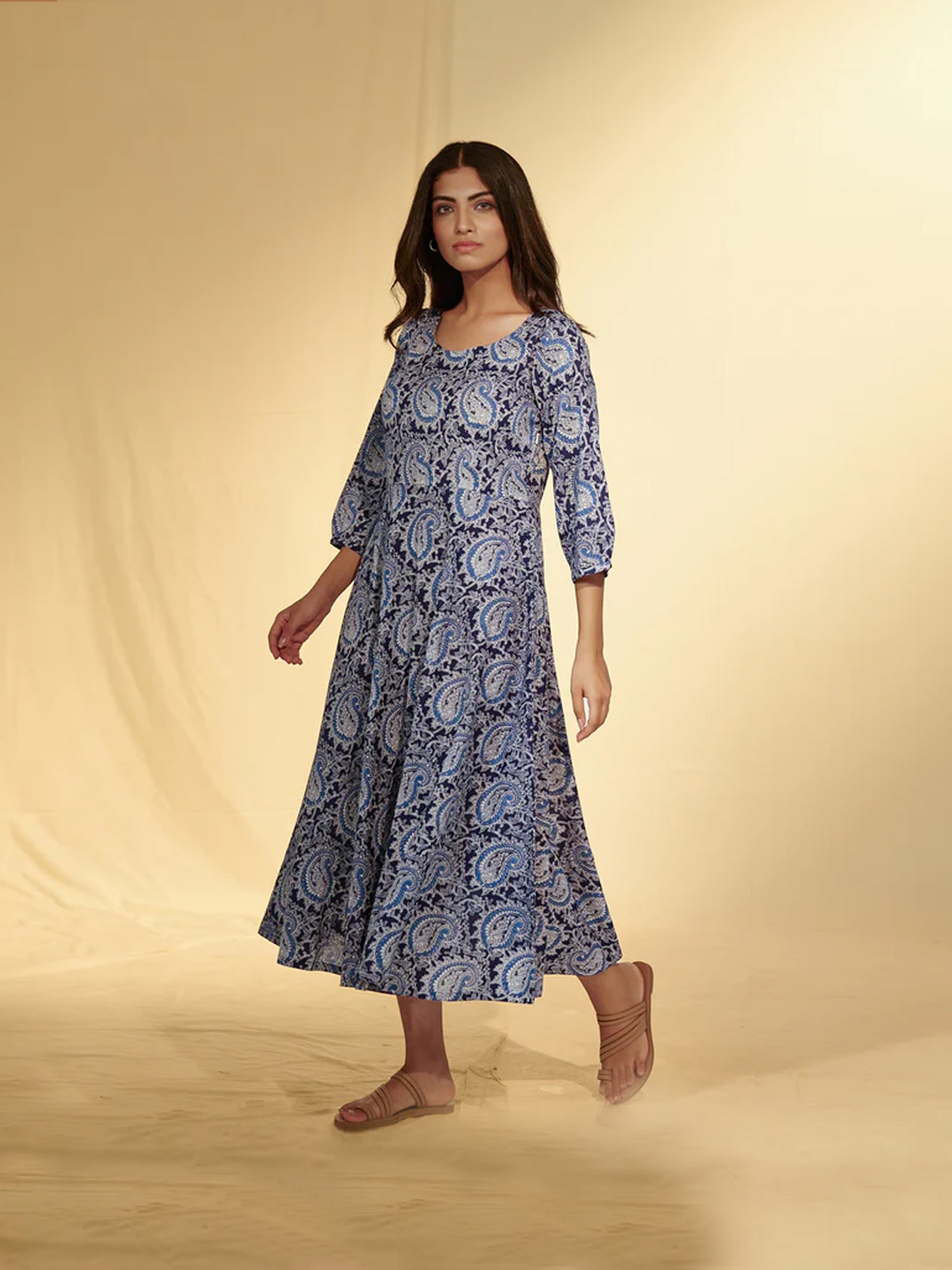 Paisley Blue Cotton Dress
