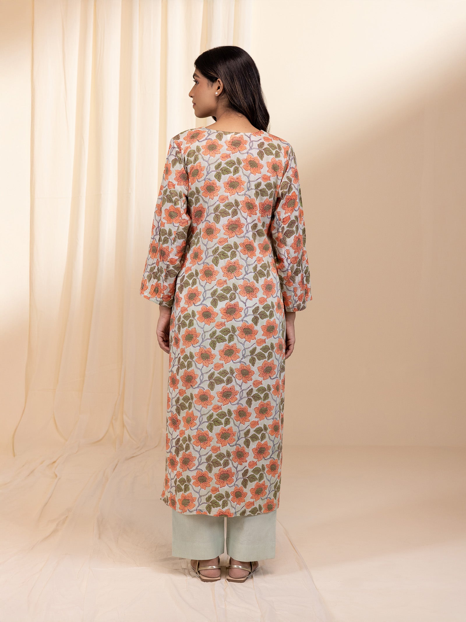 Pale Pastel Mint Voile Kurta
