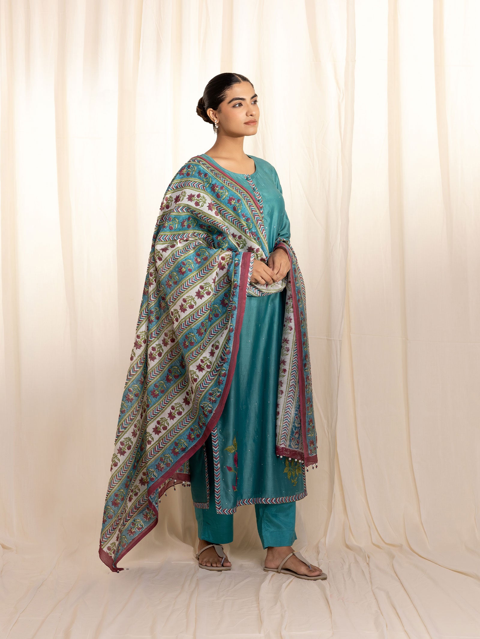 Panna Chanderi Dupatta