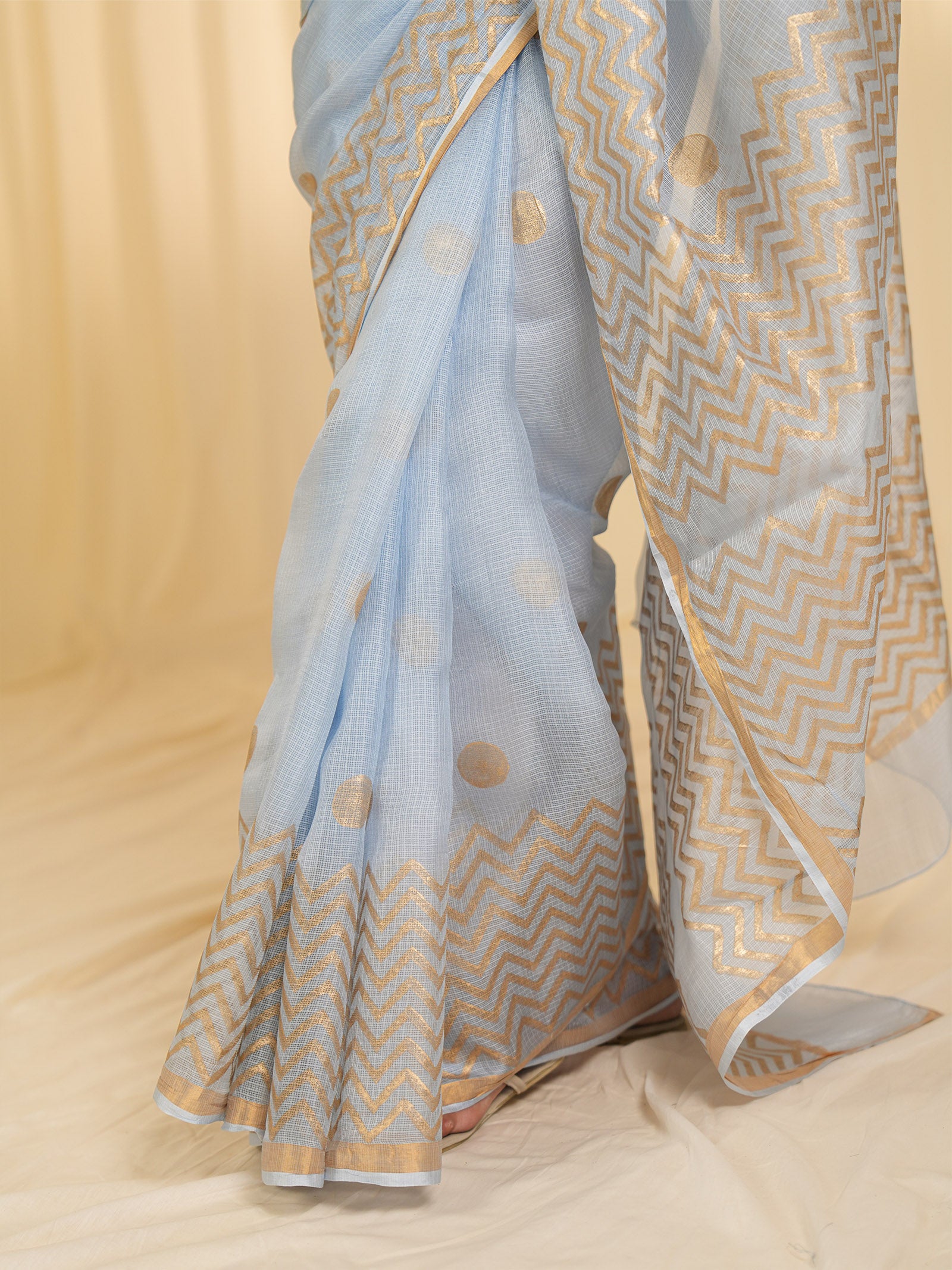 Pastel Blue Kota Silk Saree