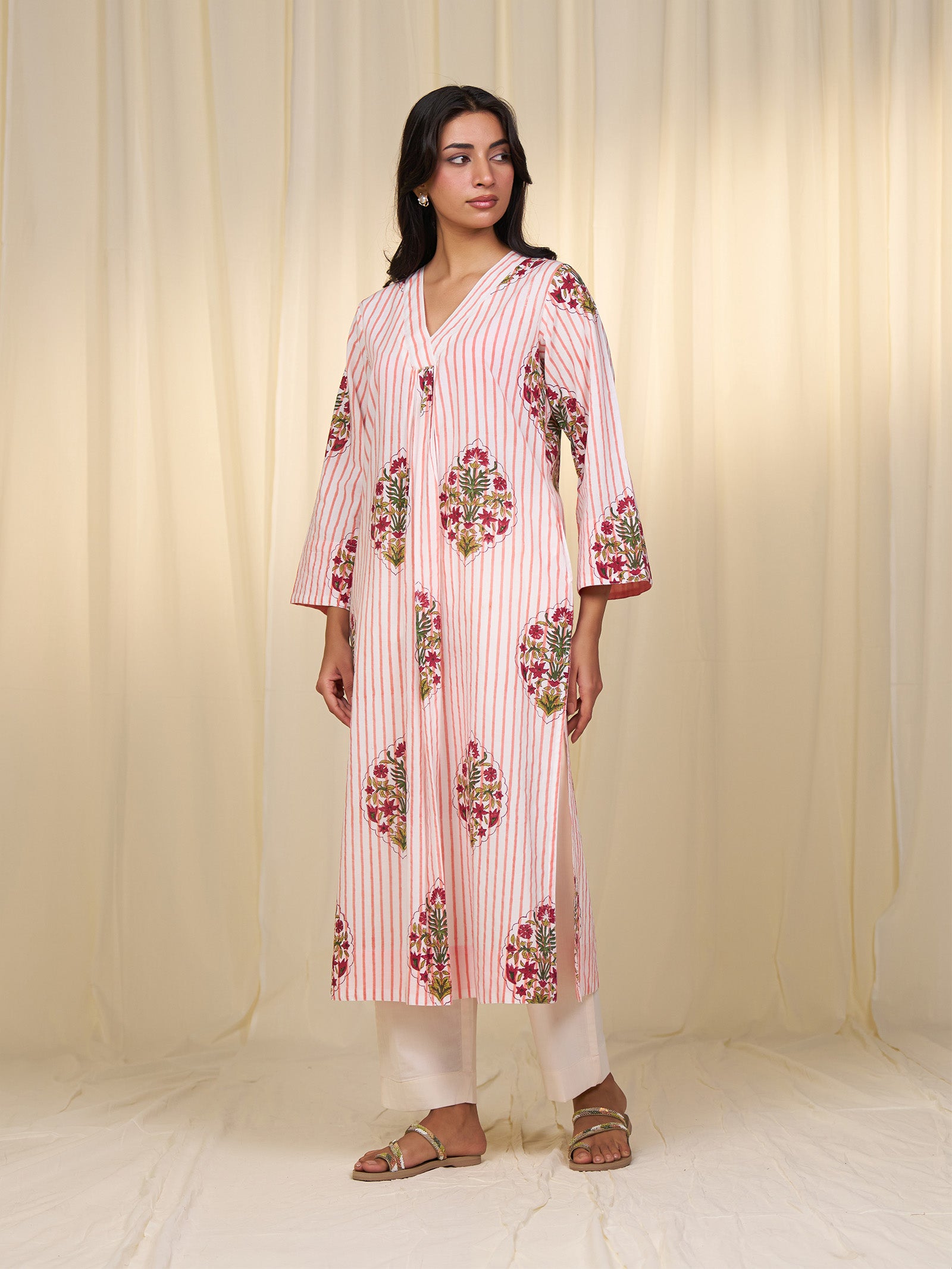 Peach Parade Cotton Kurta