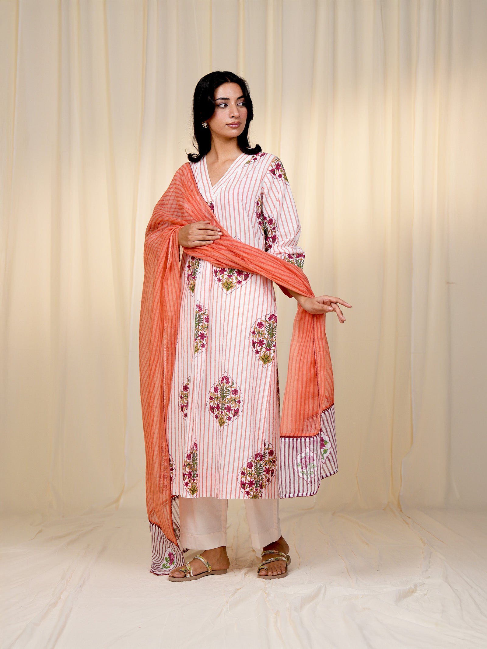 Peach Parade Cotton Kurta