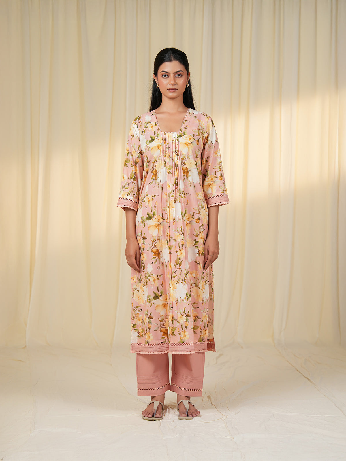 Peachy Cotton Kurta