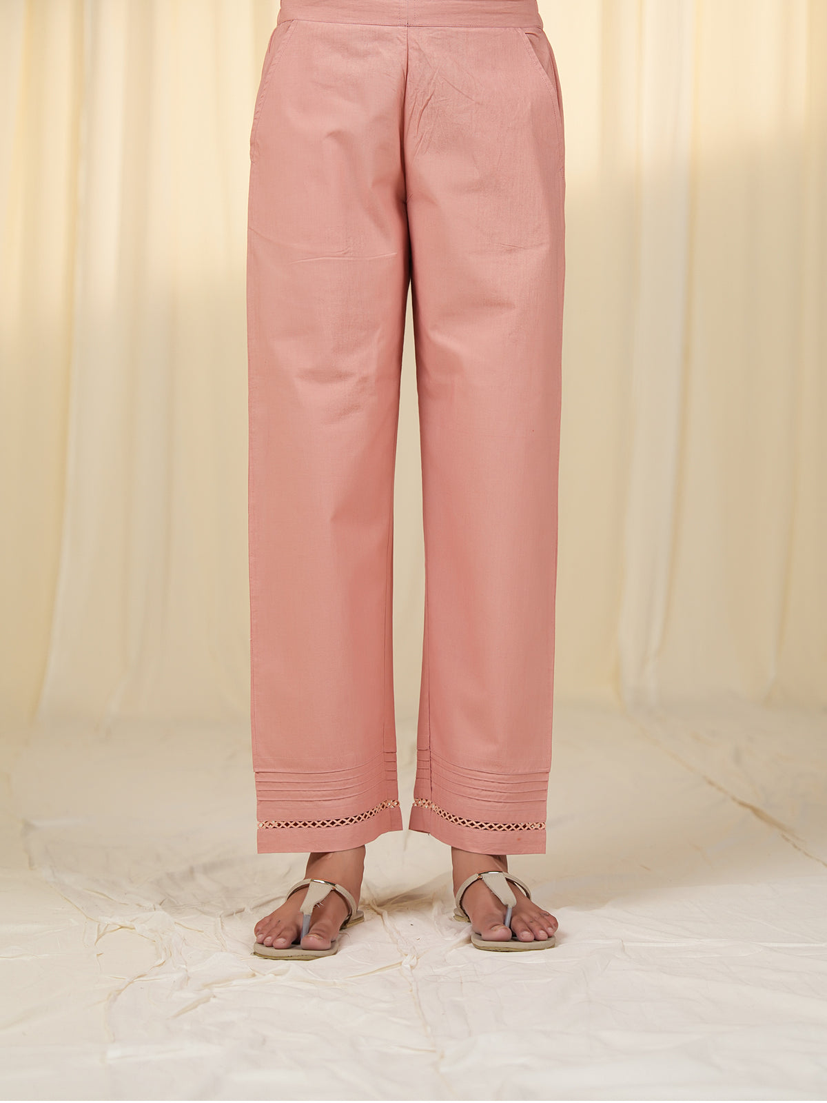Peachy Cotton Straight Pants