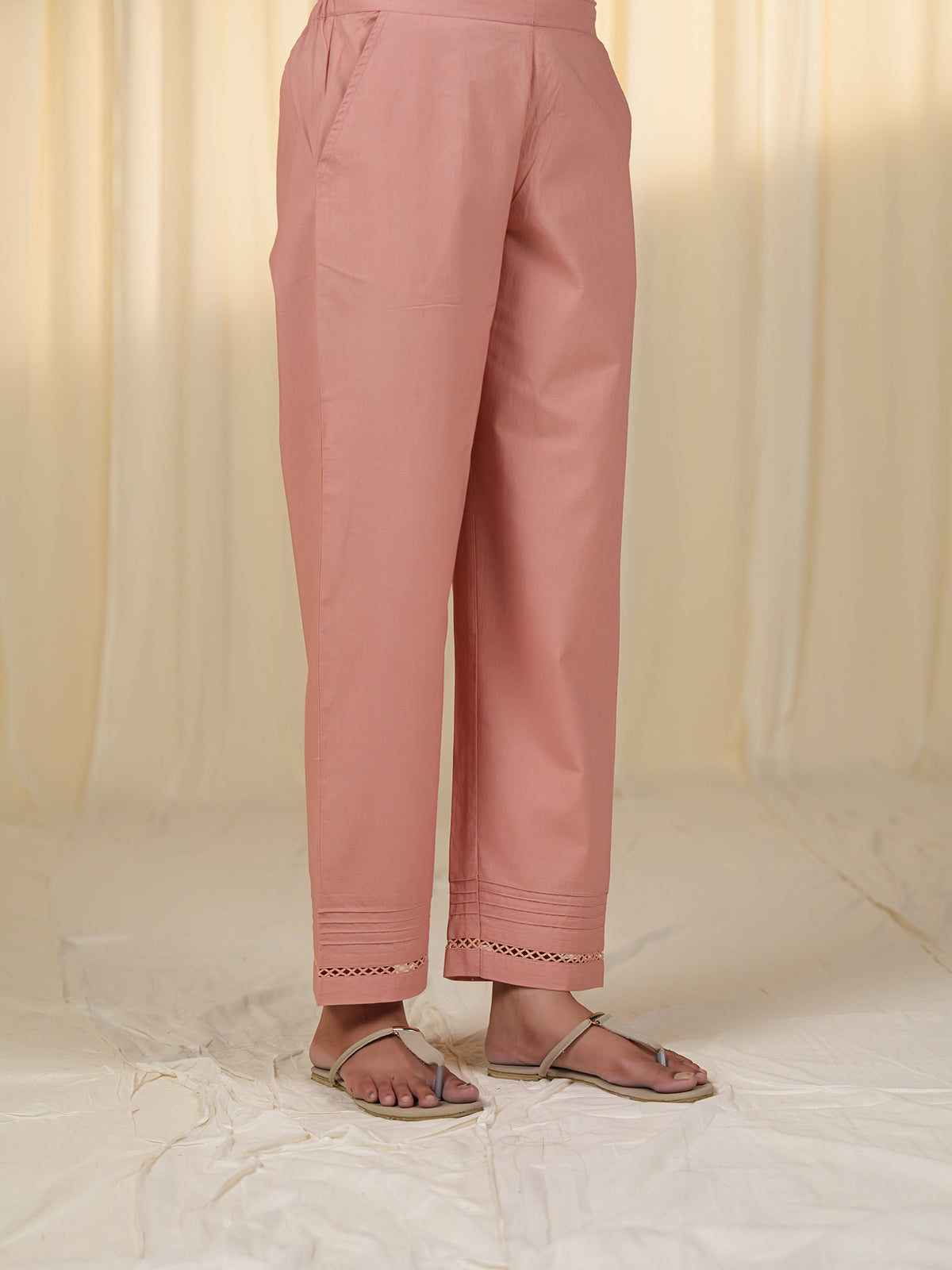 Peachy Cotton Straight Pants