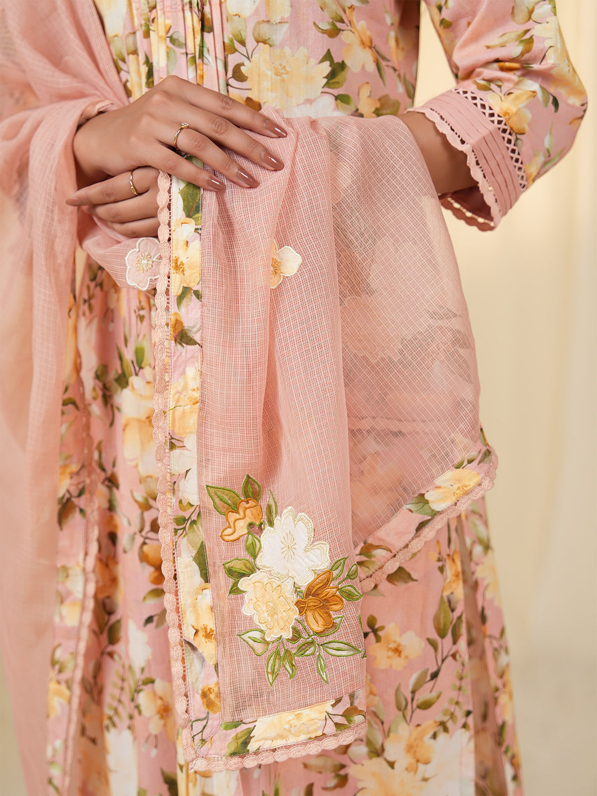Peachy Kota Dupatta