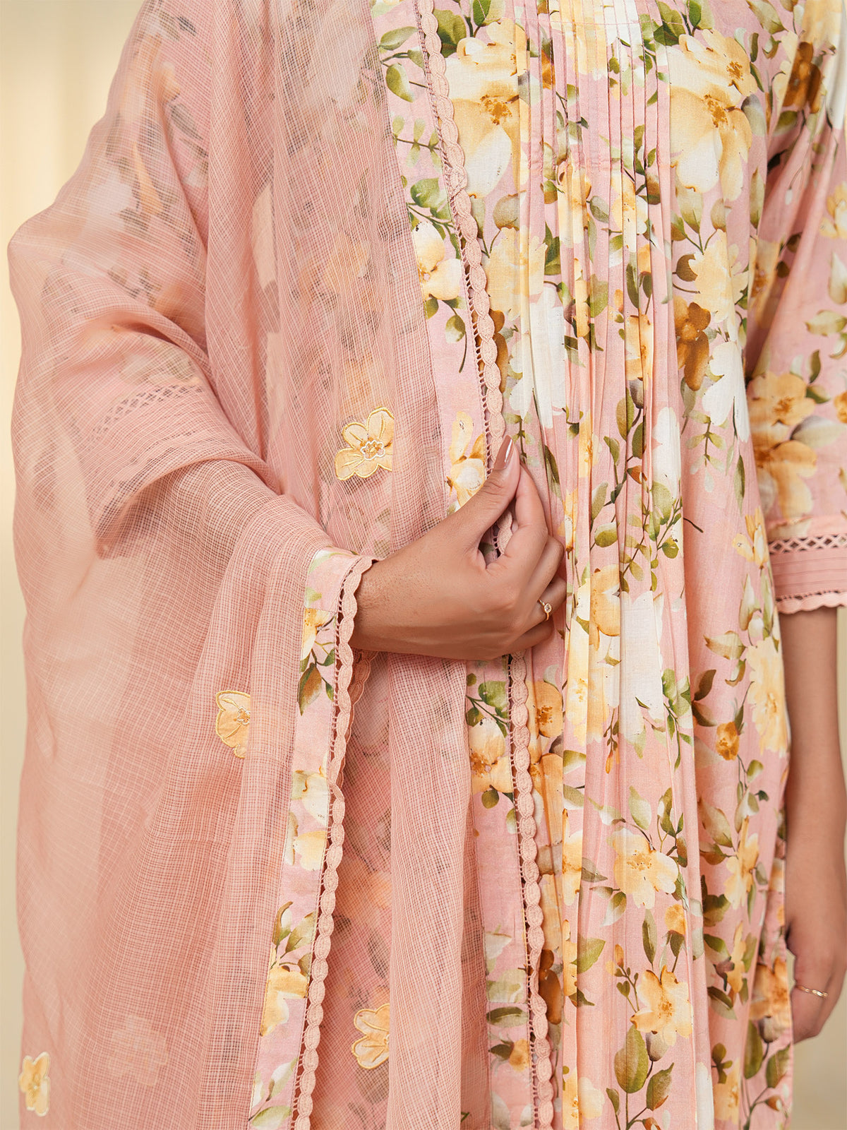 Peachy Kota Dupatta