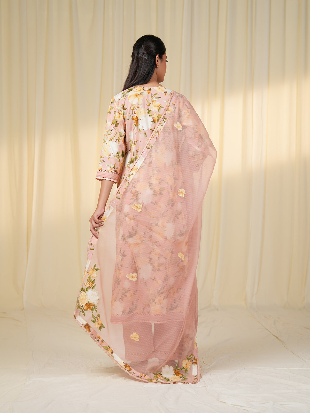 Peachy Kota Dupatta