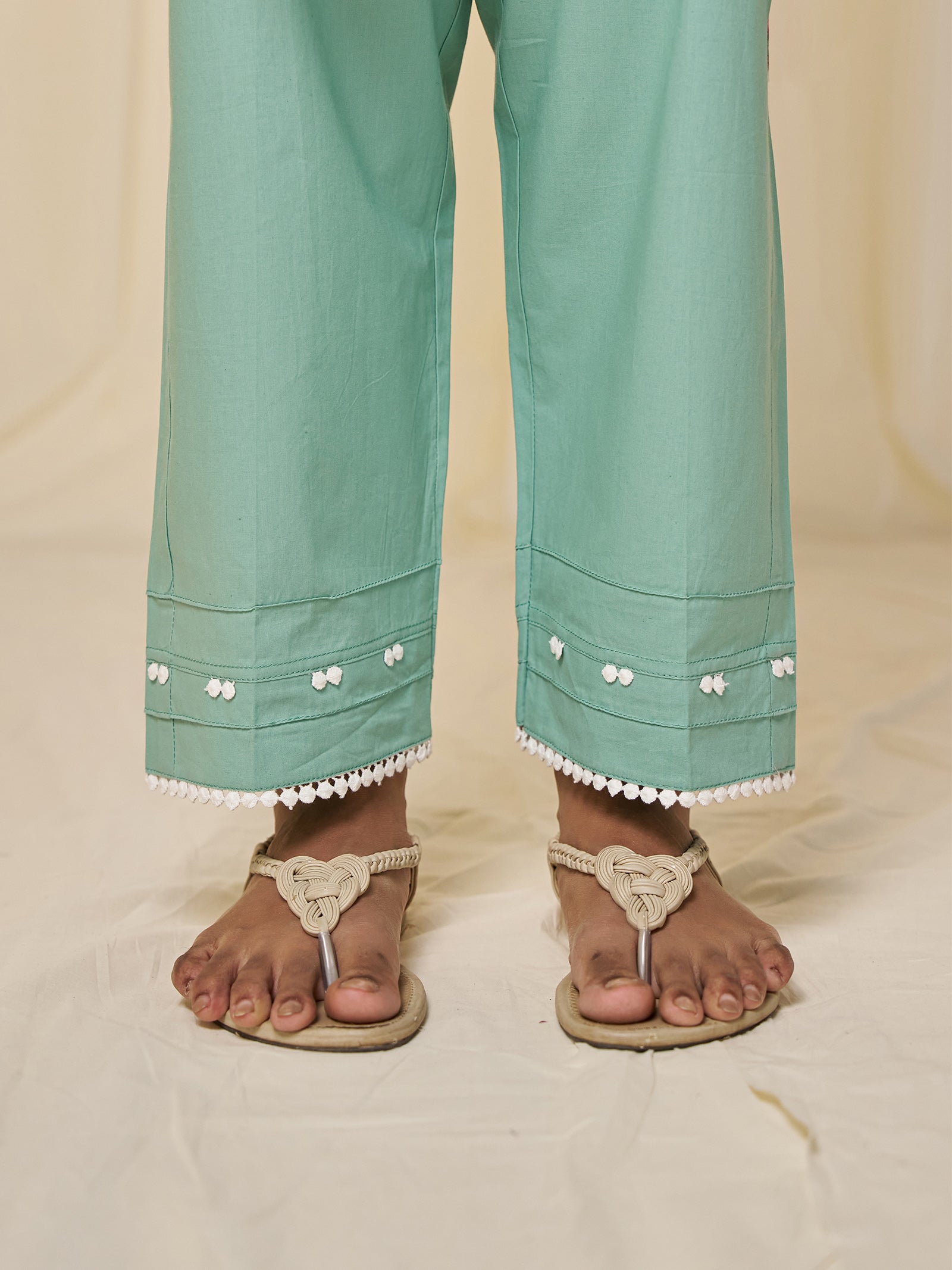 Phulwari Cotton Straight Pants