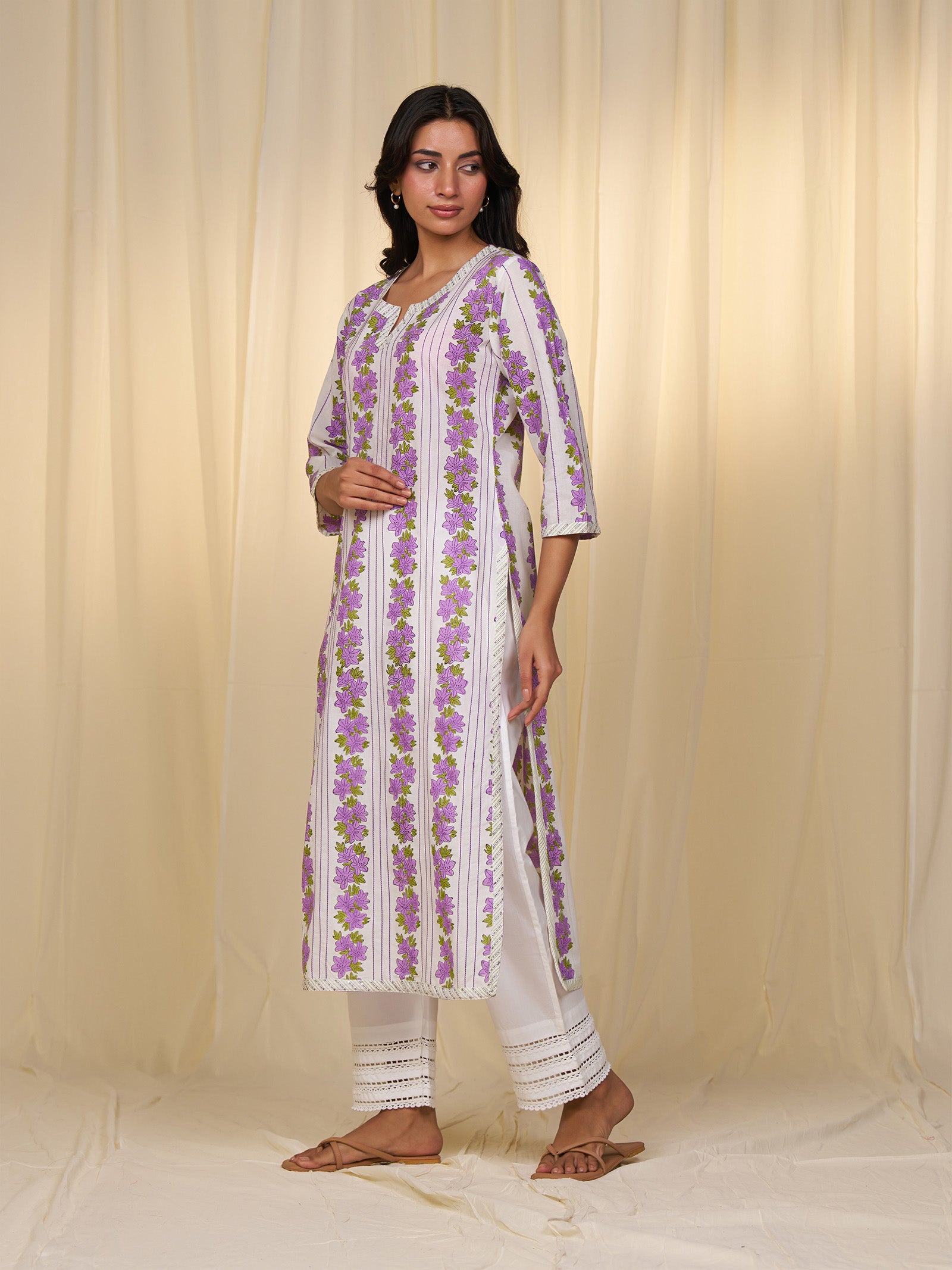 Polo Season Mauve Cotton Kurta