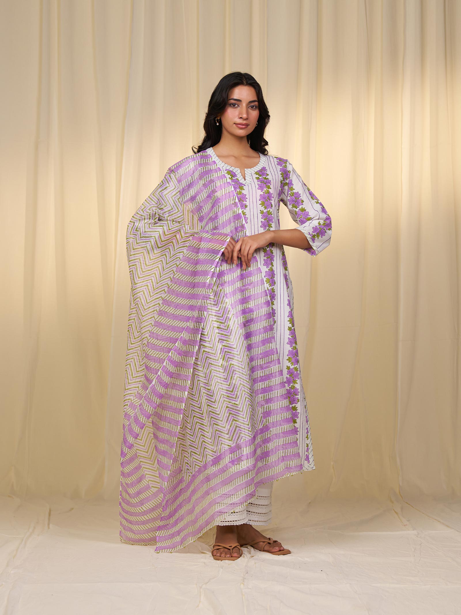 Polo Season Mauve Kota Dupatta