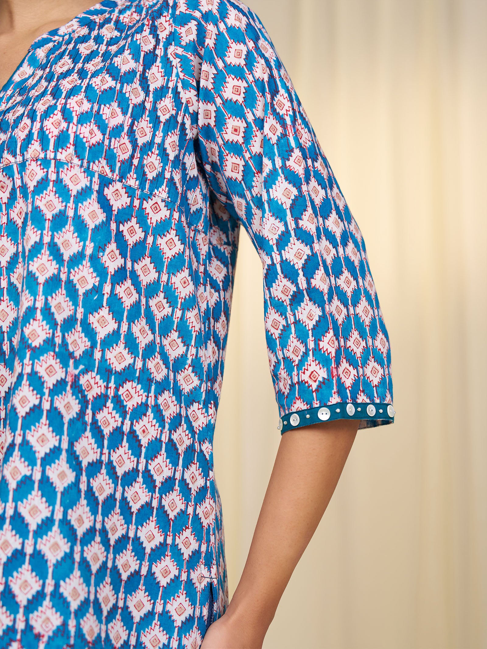 Teal Cotton Kurti