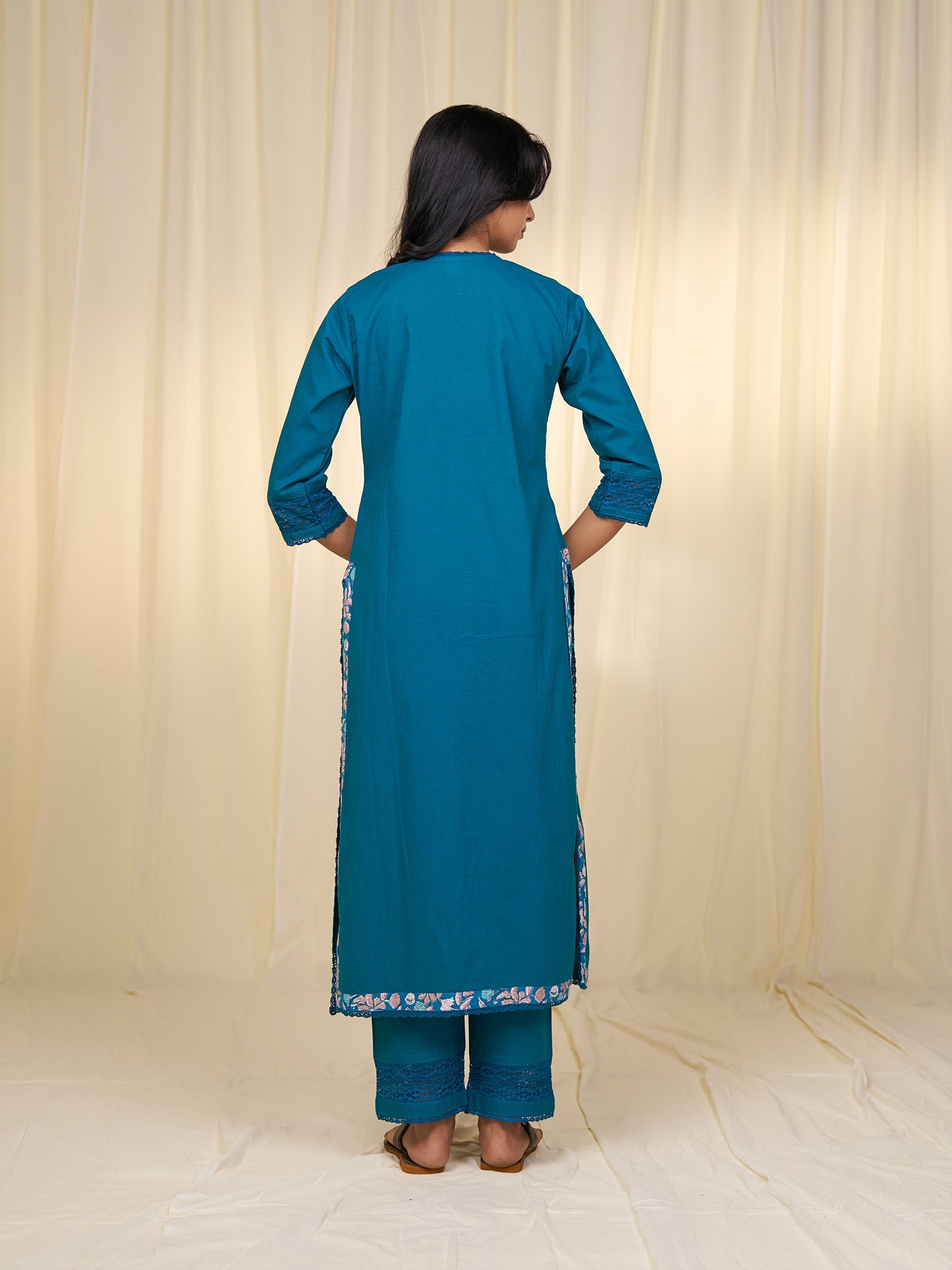 Teal Cotton Kurta