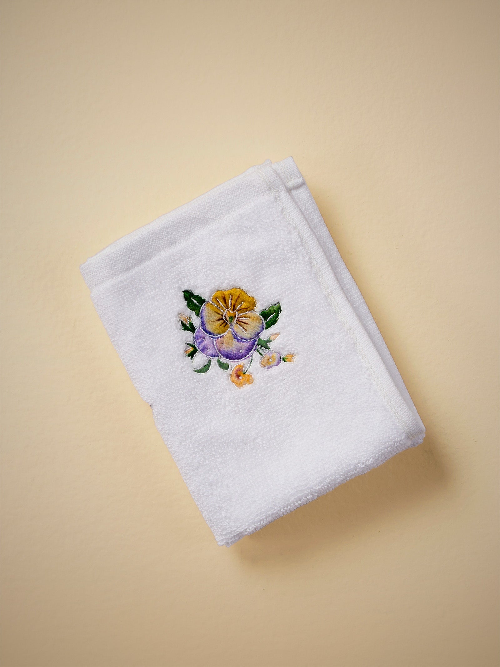 Purple Pansies Face Towel (Set of 2)