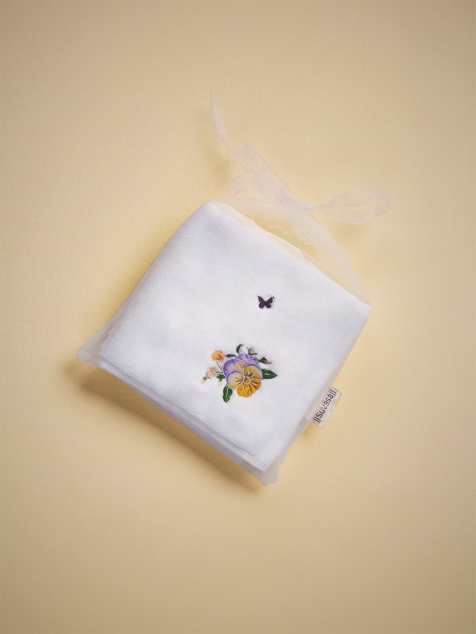 Purple Pansies Face Towel (Set of 2)